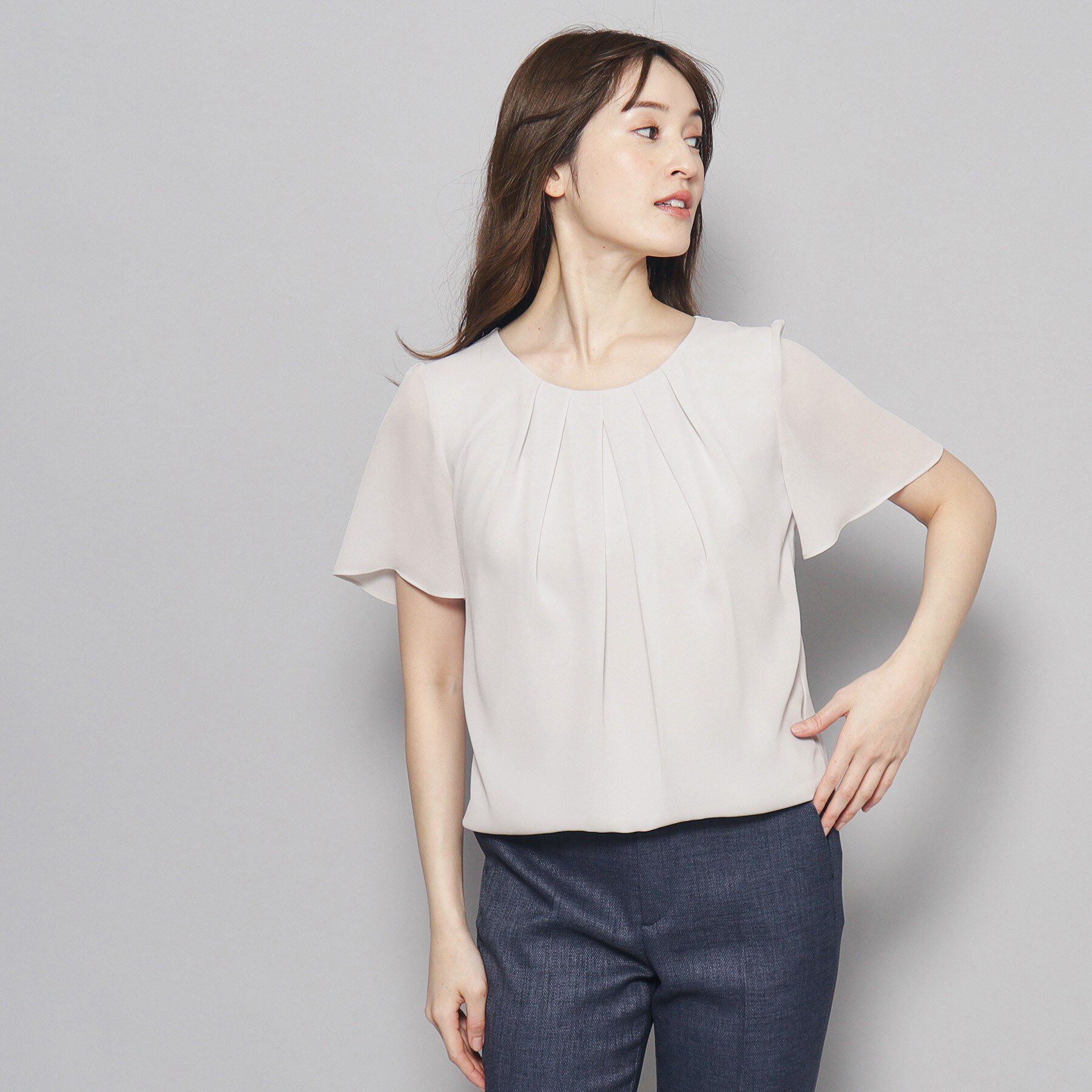 COUP DE CHANCE「【洗える／日本製】フロントタック半袖デザインブラウス」|シャツ・ブラウス|