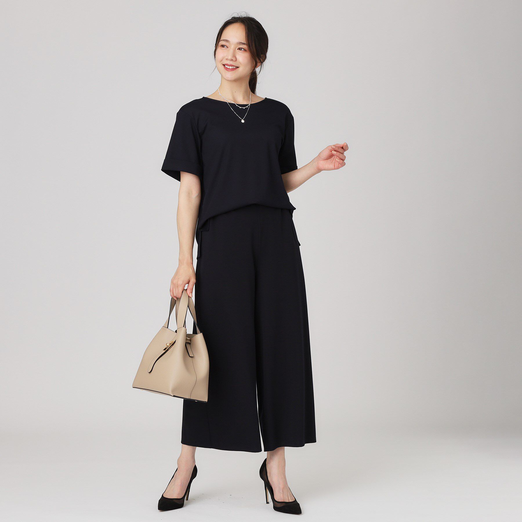 COUP DE CHANCE「【手洗い可／ウエストゴム】ジャージワイドパンツ」|その他|