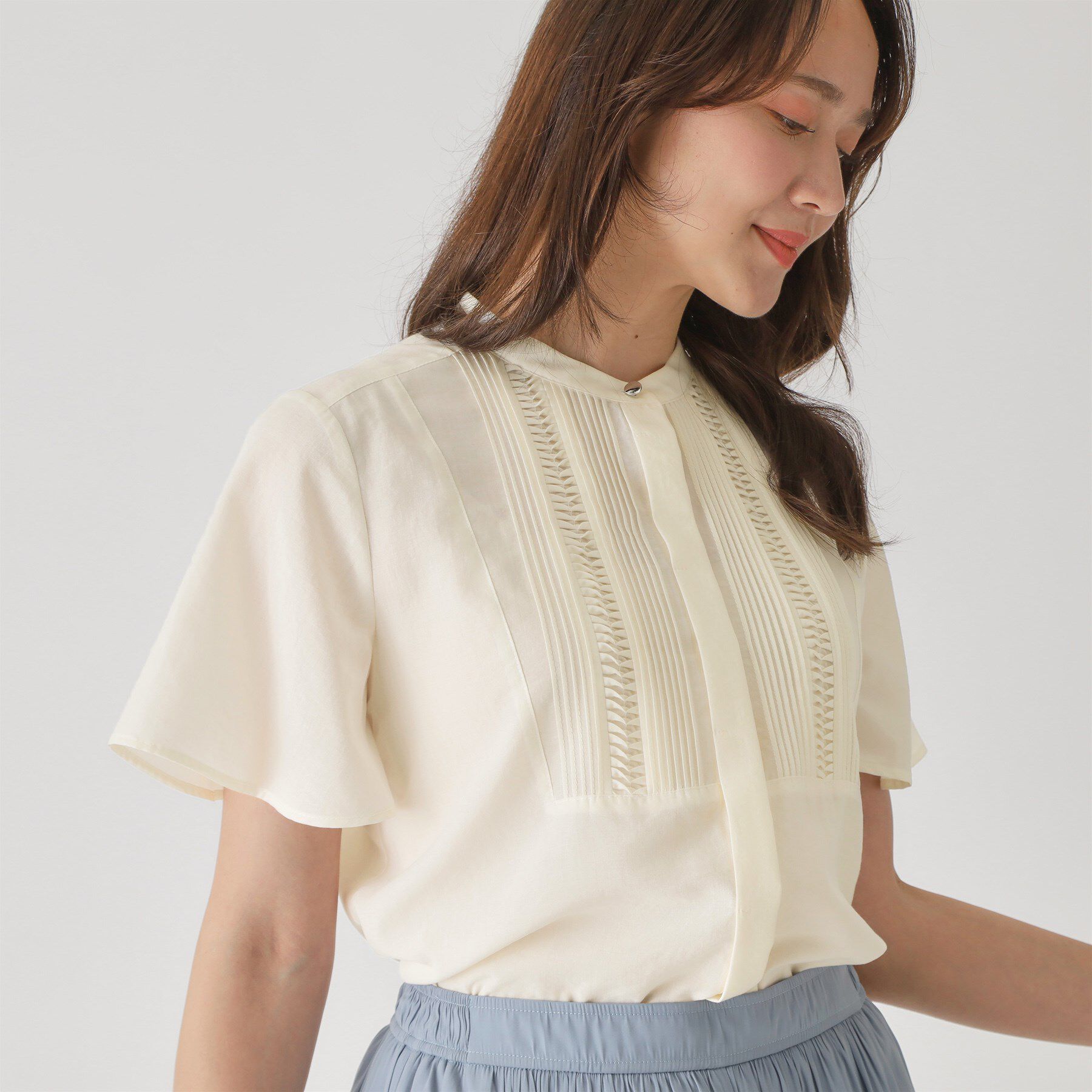 COUP DE CHANCE「【手洗い可】タックデザインブラウス」|シャツ・ブラウス|