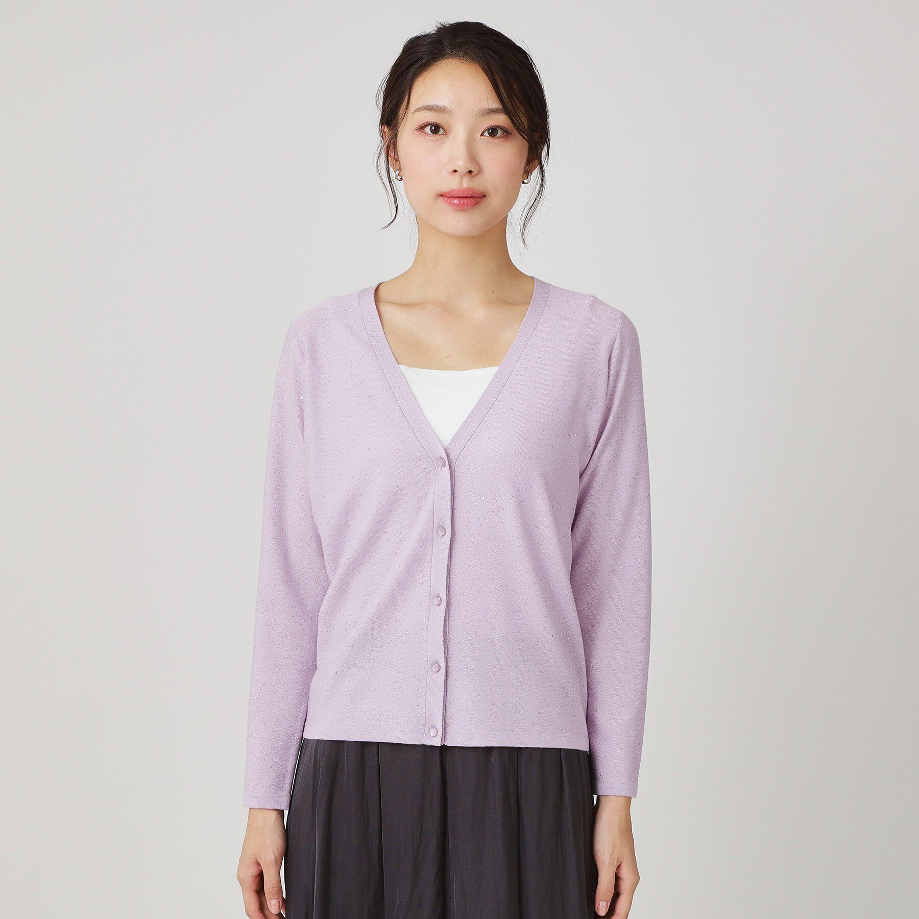 COUP DE CHANCE「【手洗い可】スパンコール入ニットカーディガン」|カーディガン|