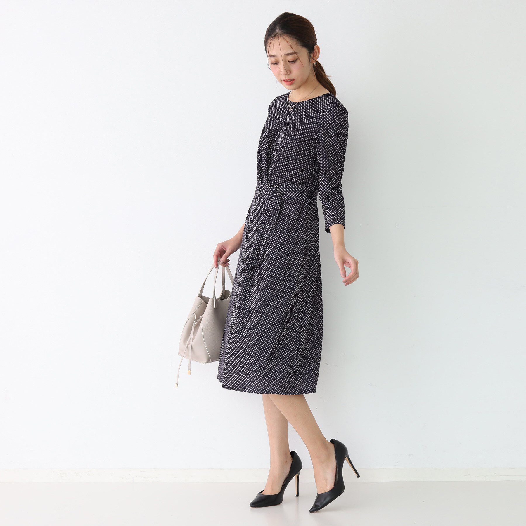 COUP DE CHANCE「【手洗い可／日本製】ジャージ素材のプリント柄ワンピース」|ワンピース|