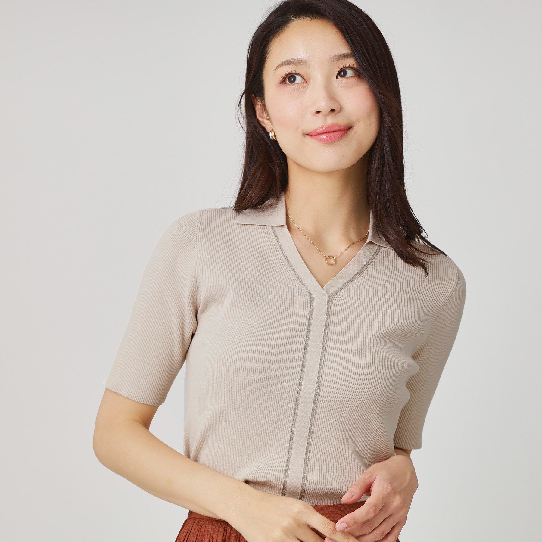 COUP DE CHANCE「【手洗い可】衿付きニットトップス」|ニット・セーター|