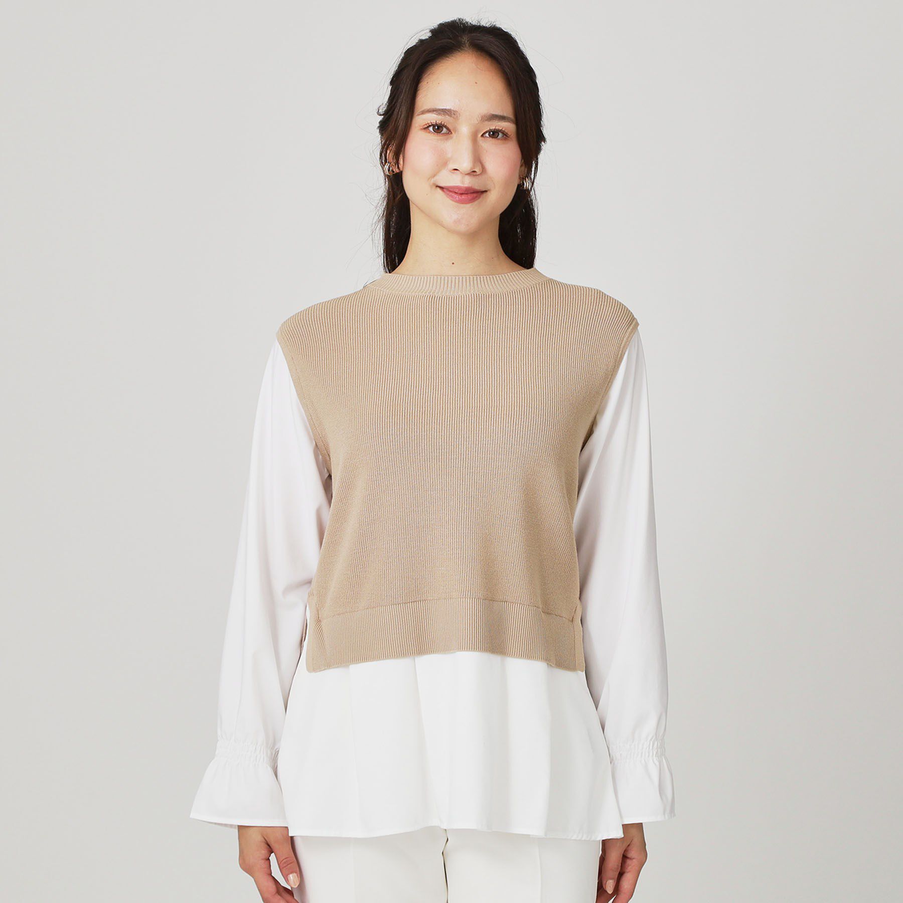 COUP DE CHANCE「【手洗い可】重ね着風ニットトップス」|ニット・セーター|