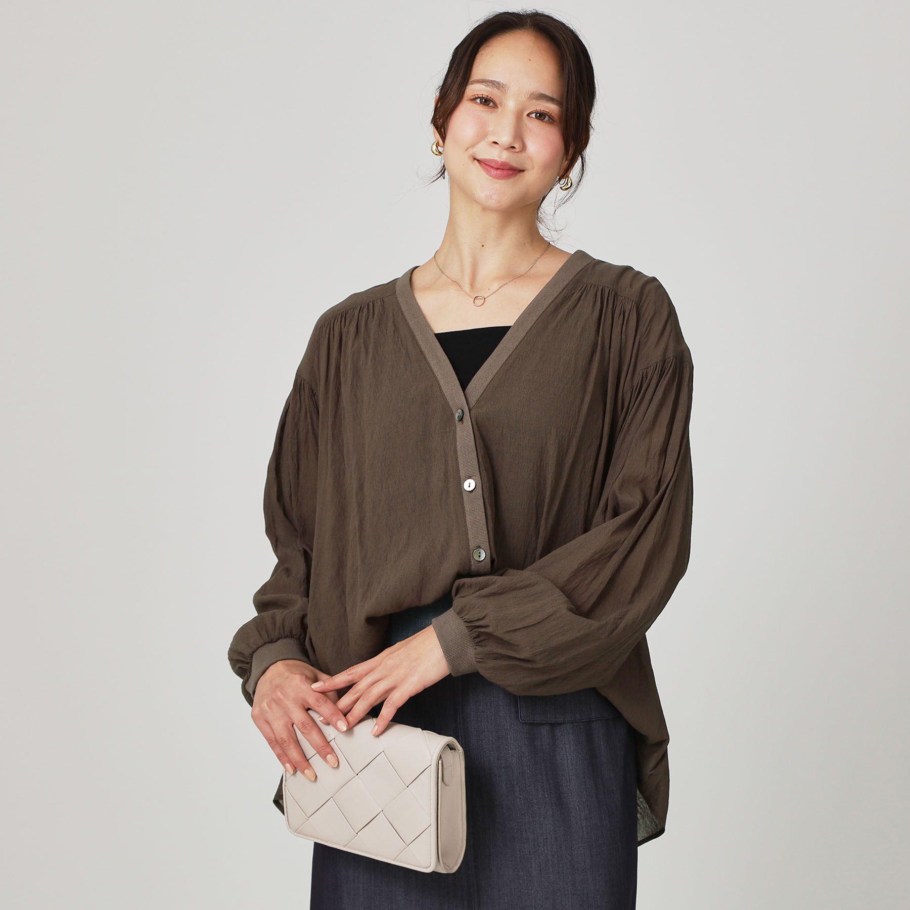 COUP DE CHANCE「【手洗い可】エアリーなシャツ風カーディガン」|カーディガン|