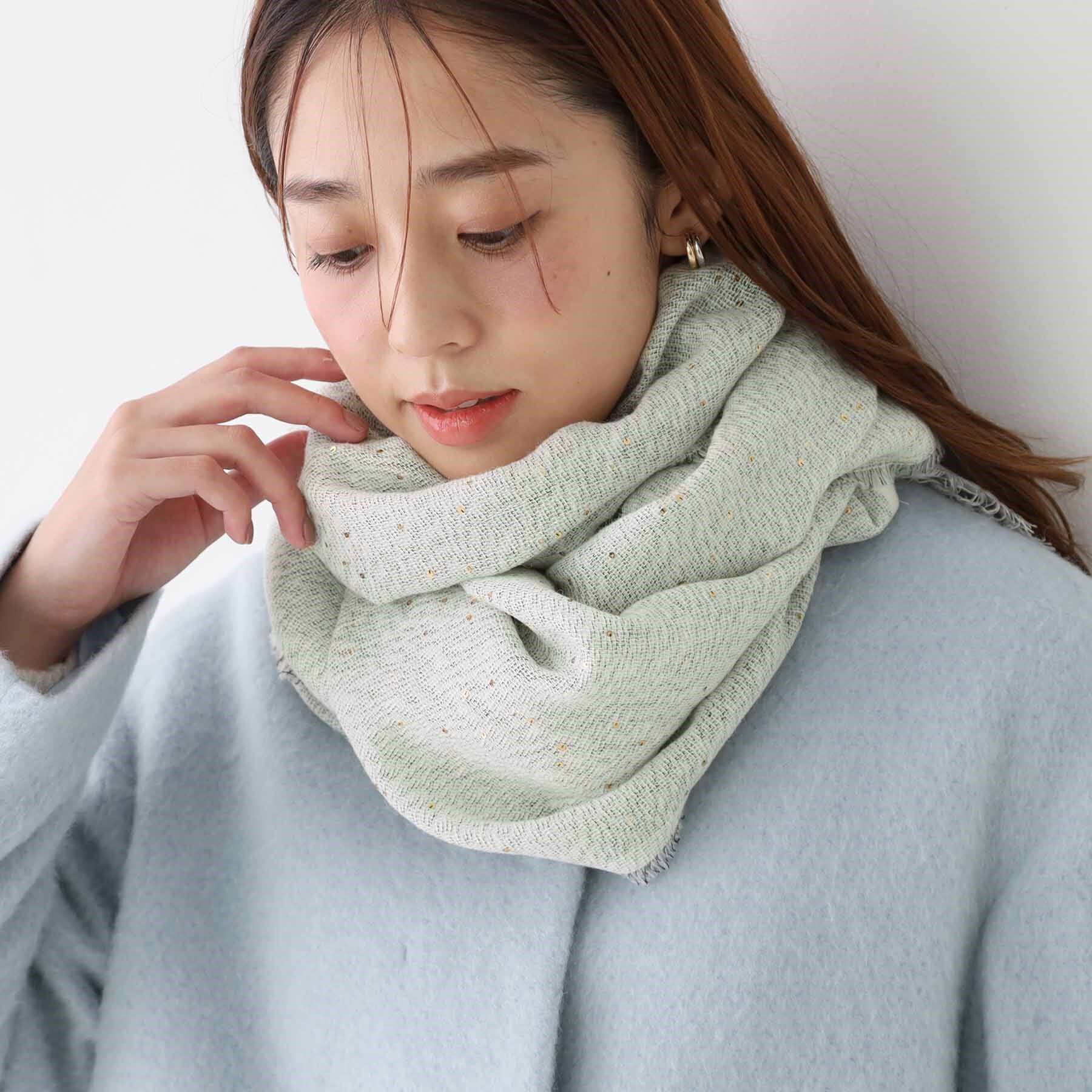 COUP DE CHANCE「スパンコールストール／きらめきを纏う／大人の軽やかストール」|ストール|