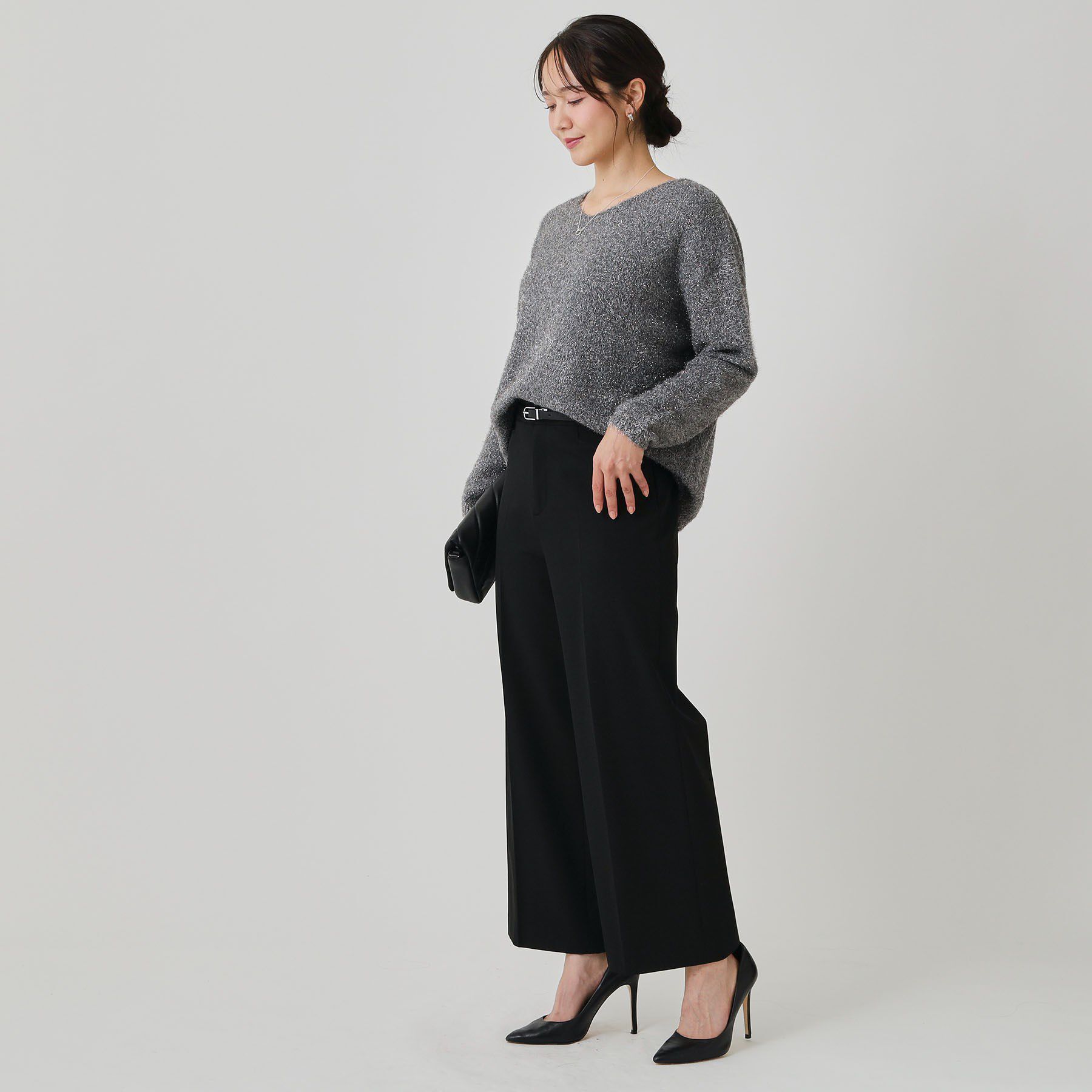 COUP DE CHANCE「【手洗い可】フェザーラメニットトップス」|ニット・セーター|