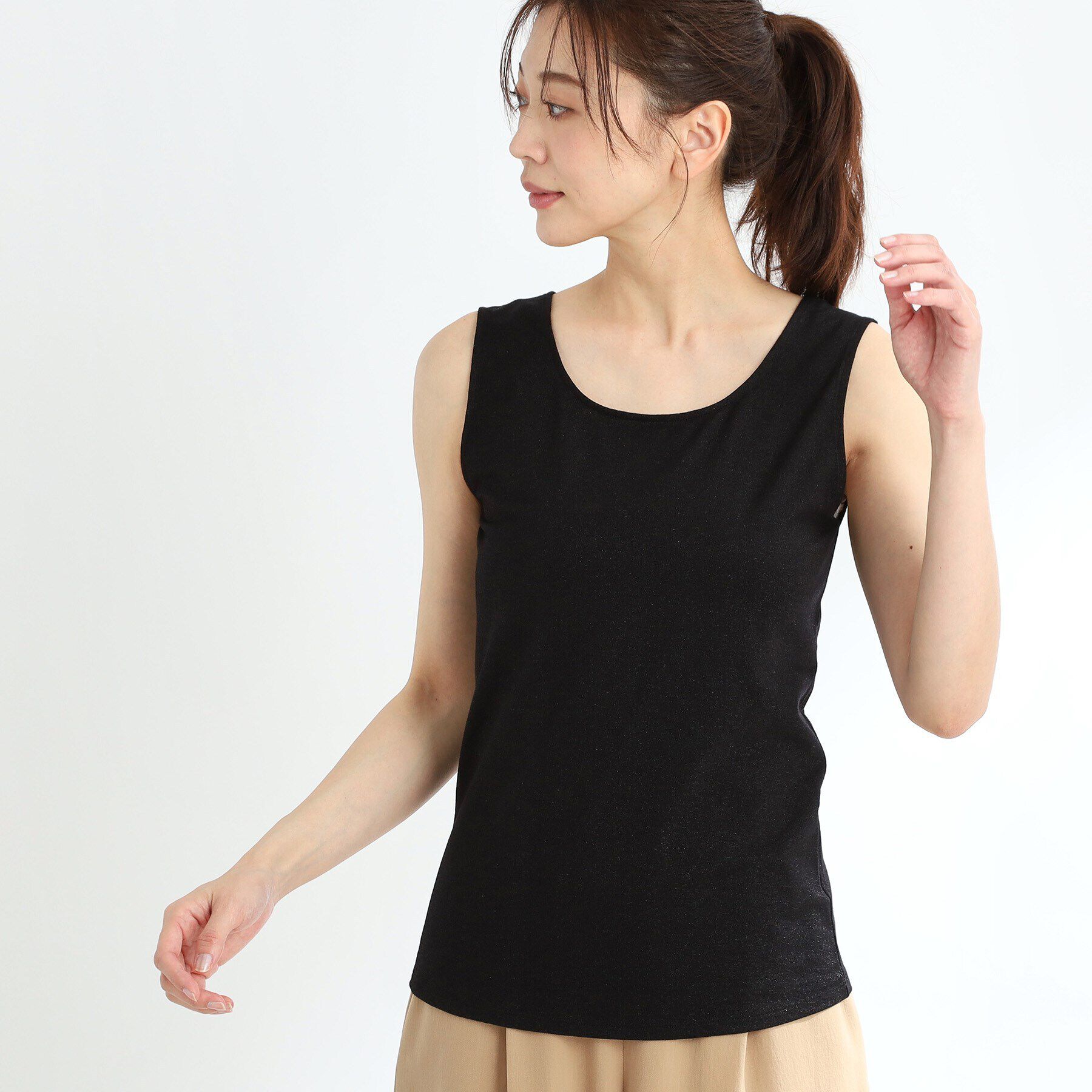 Reflect「【洗える】ベーシックラメタンクトップ」|キャミソール|