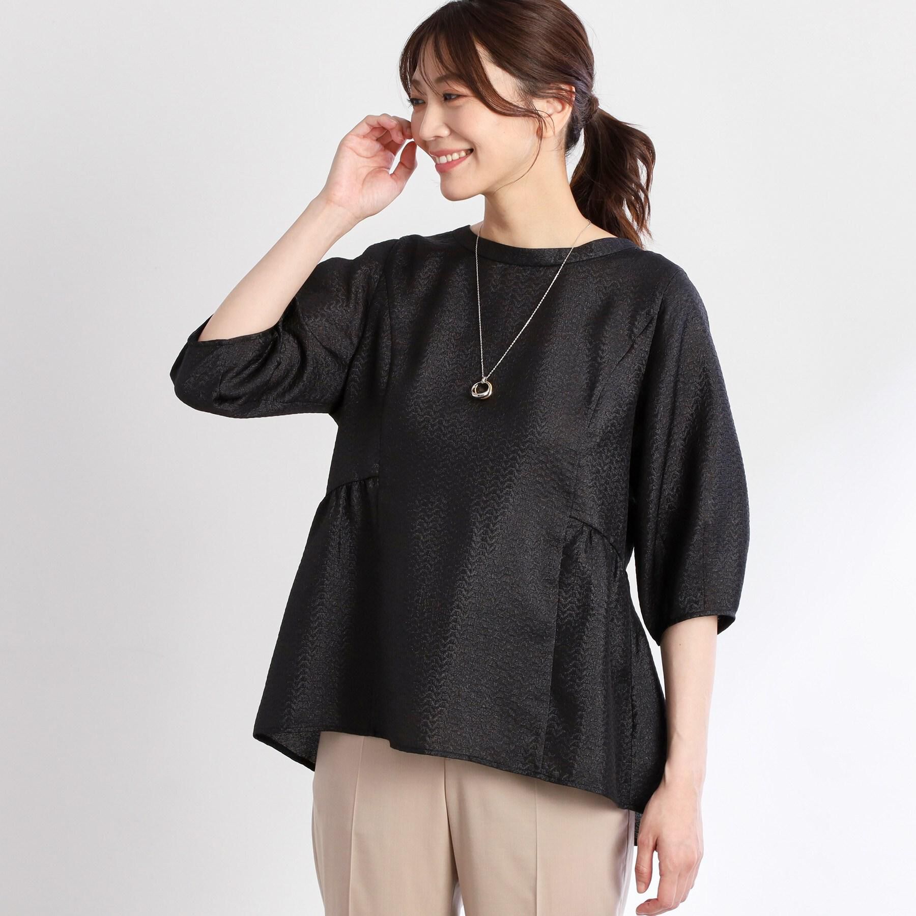 Reflect「【すっきり見え！長め丈】ペプラムデザインシアーブラウス」|シャツ・ブラウス|