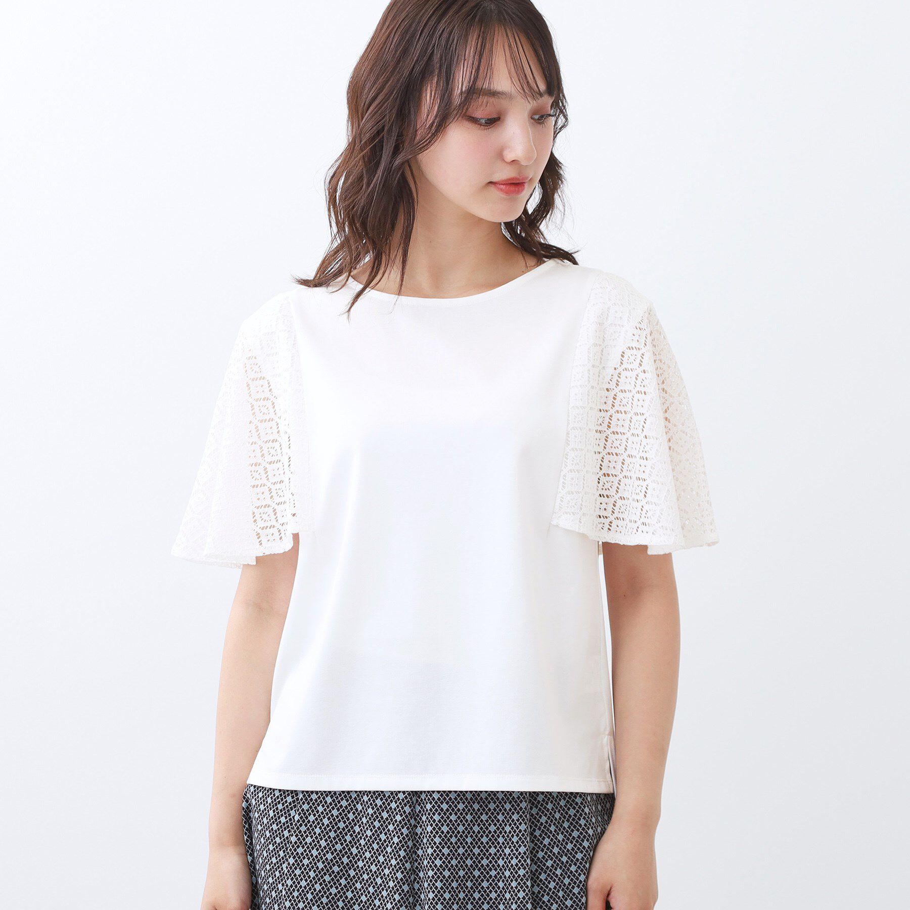 Reflect「幾何レーススリーブプルオーバージャージ」|Tシャツ・カットソー|