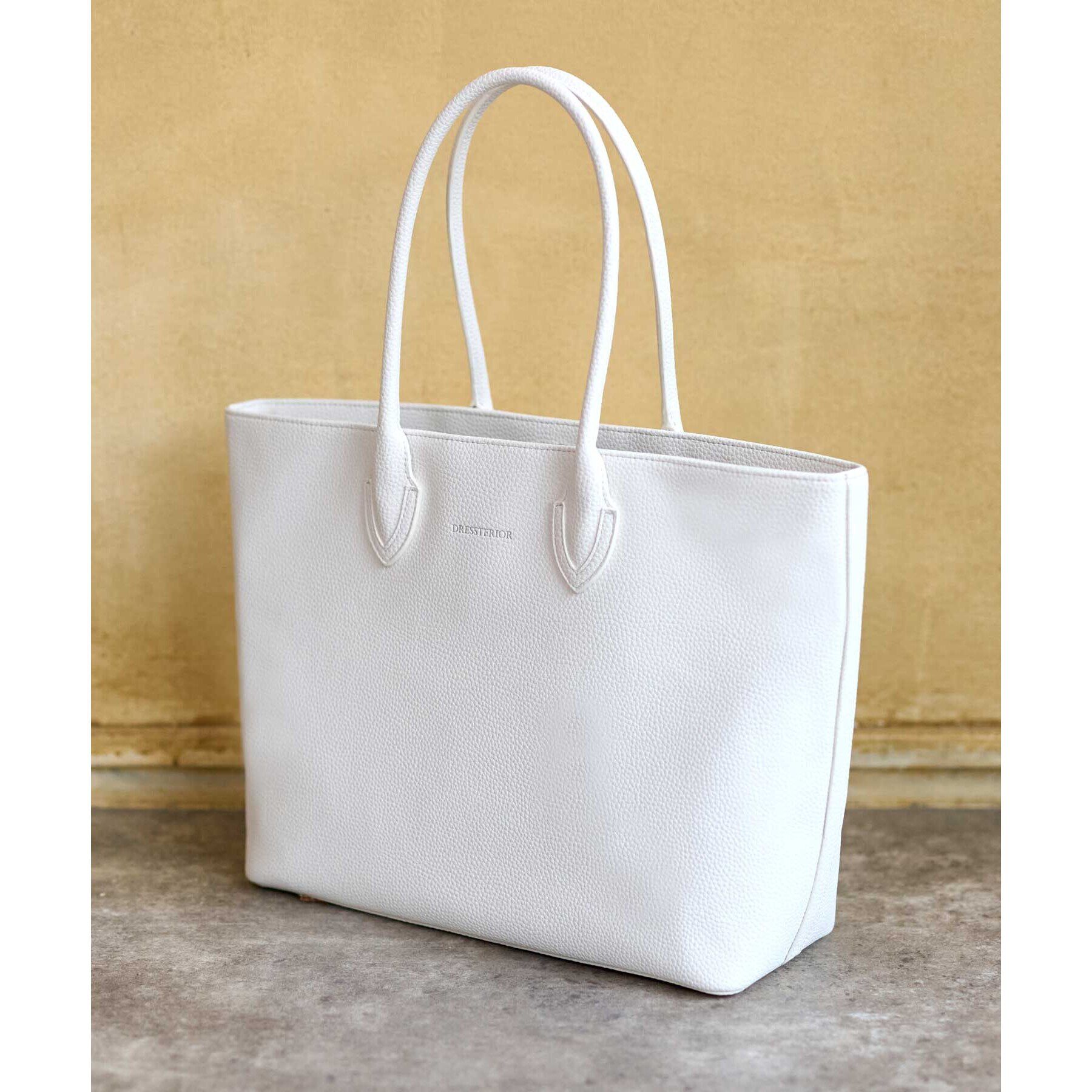 DRESSTERIOR「【撥水仕様】シュリンクレザー トートバッグ」|トートバッグ|ホワイト(001)
