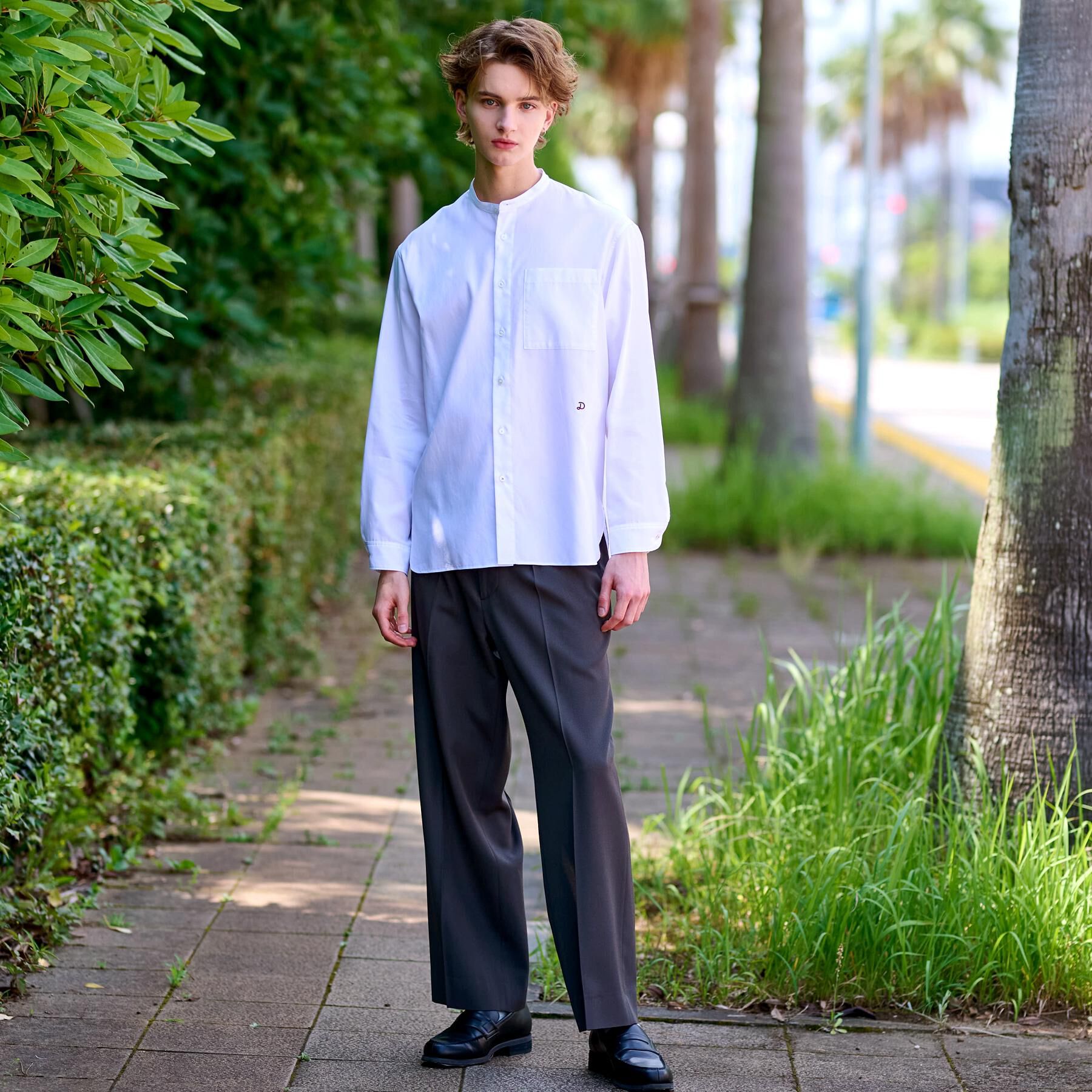 DRESSTERIOR「200双糸 バンドカラーシャツ」|シャツ・ブラウス|