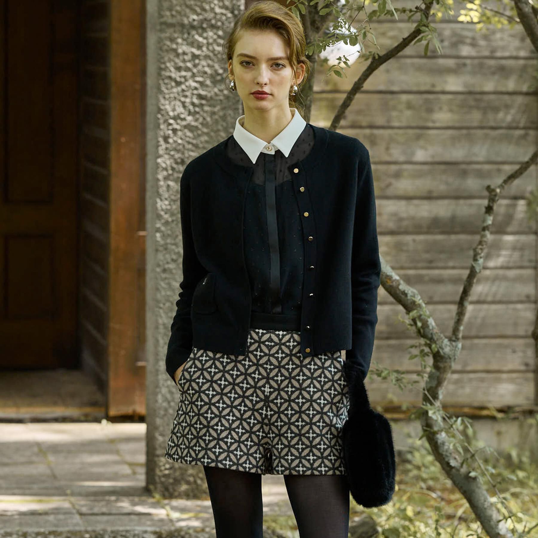 DRESSTERIOR「【CLASSY.12月号掲載】コンパクトフェイクファーバッグ」|ハンドバッグ|