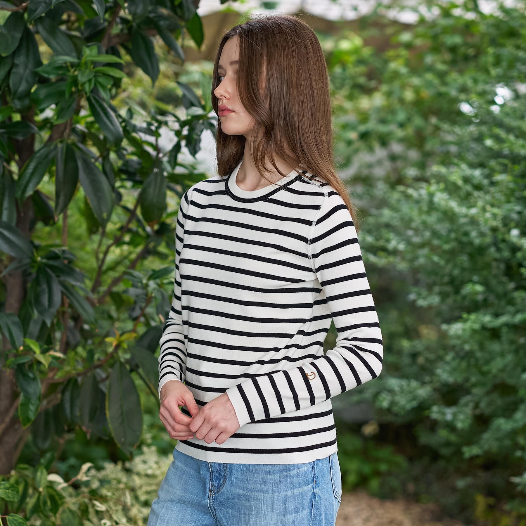 DRESSTERIOR「ストレッチフルニードルボーダーニット」|ニット・セーター|