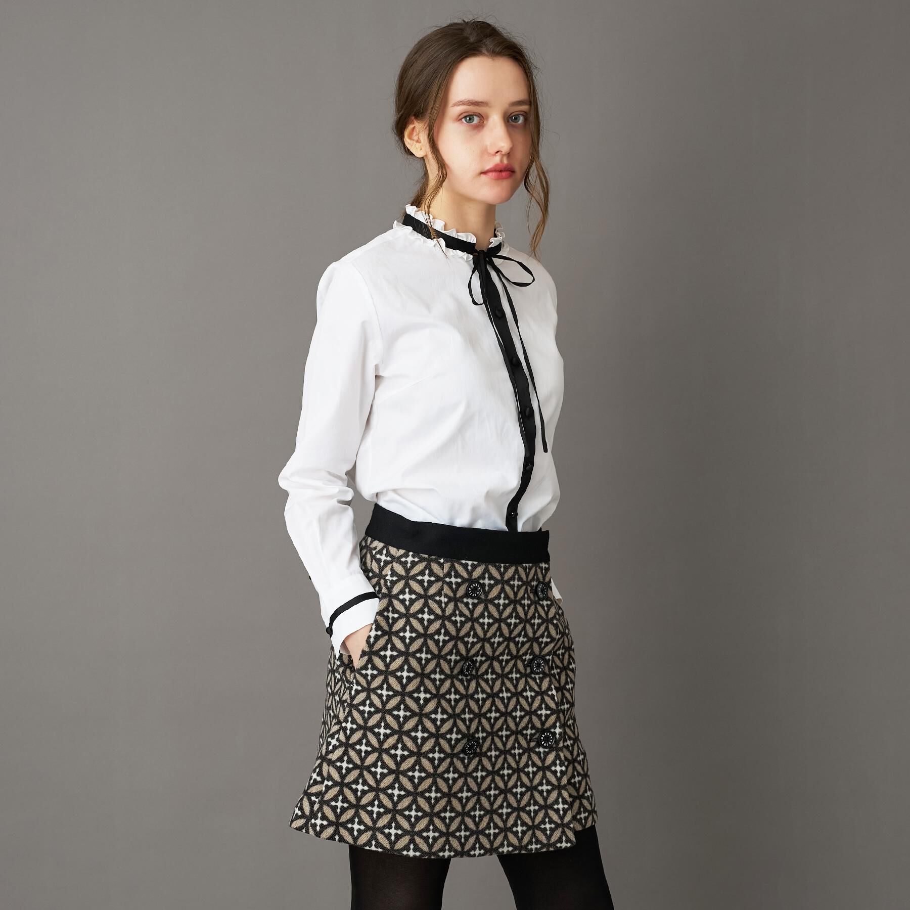 DRESSTERIOR「【CLASSY.12月号/otonaMUSE11月号掲載】オーバーラップジャカードミニスカート」|スカート|