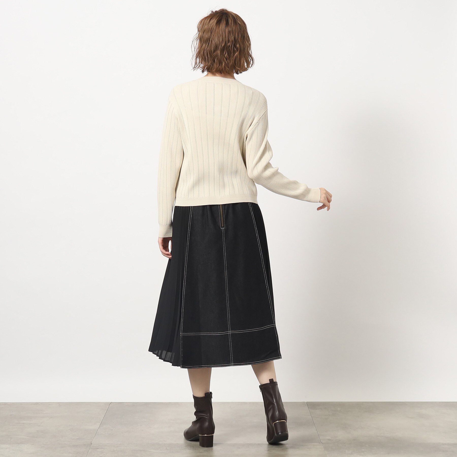 grove「グローブ人気のスカート！デニムサイドプリーツスカート」|スカート|