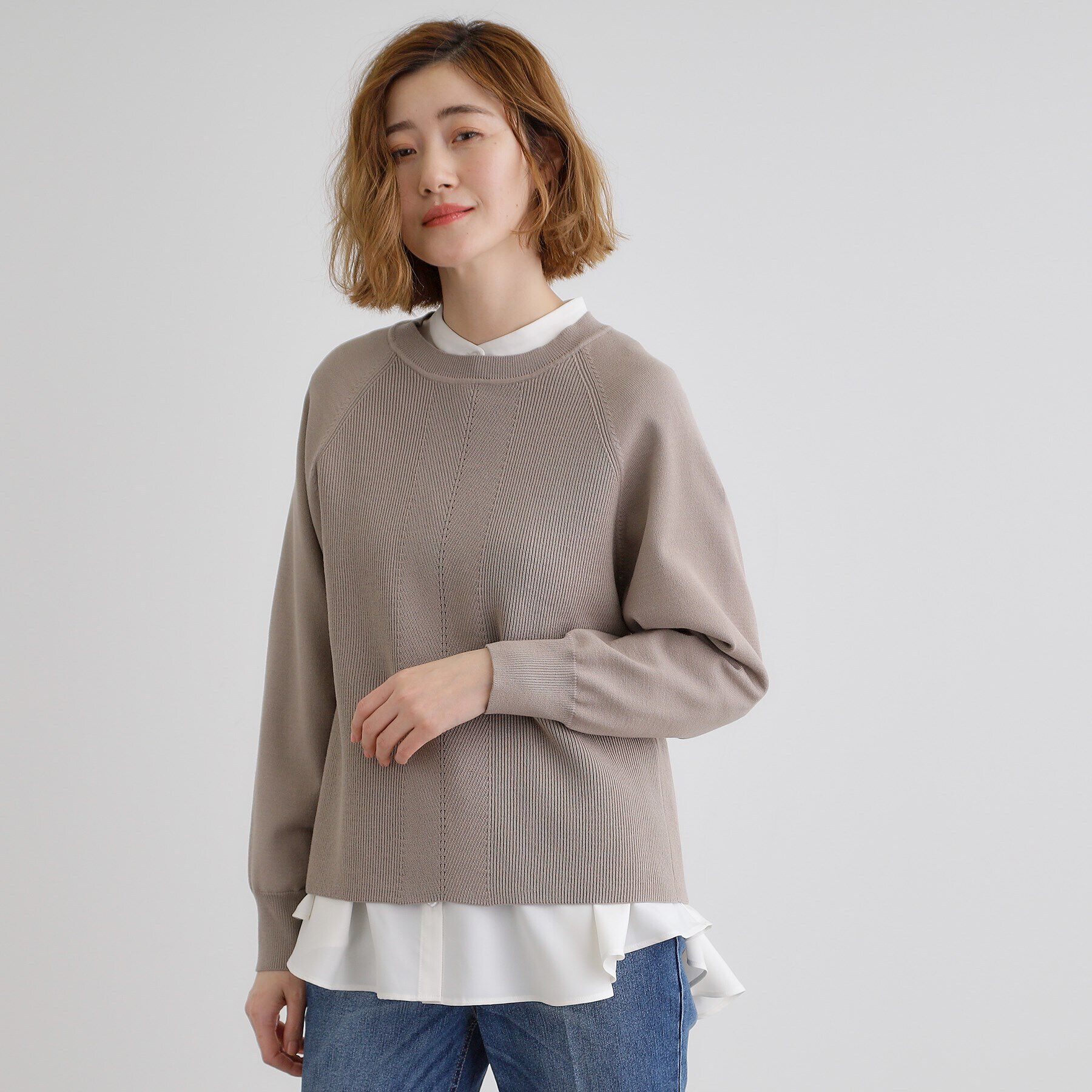 grove「ペプラムスタンドネックシャツ」|シャツ・ブラウス|