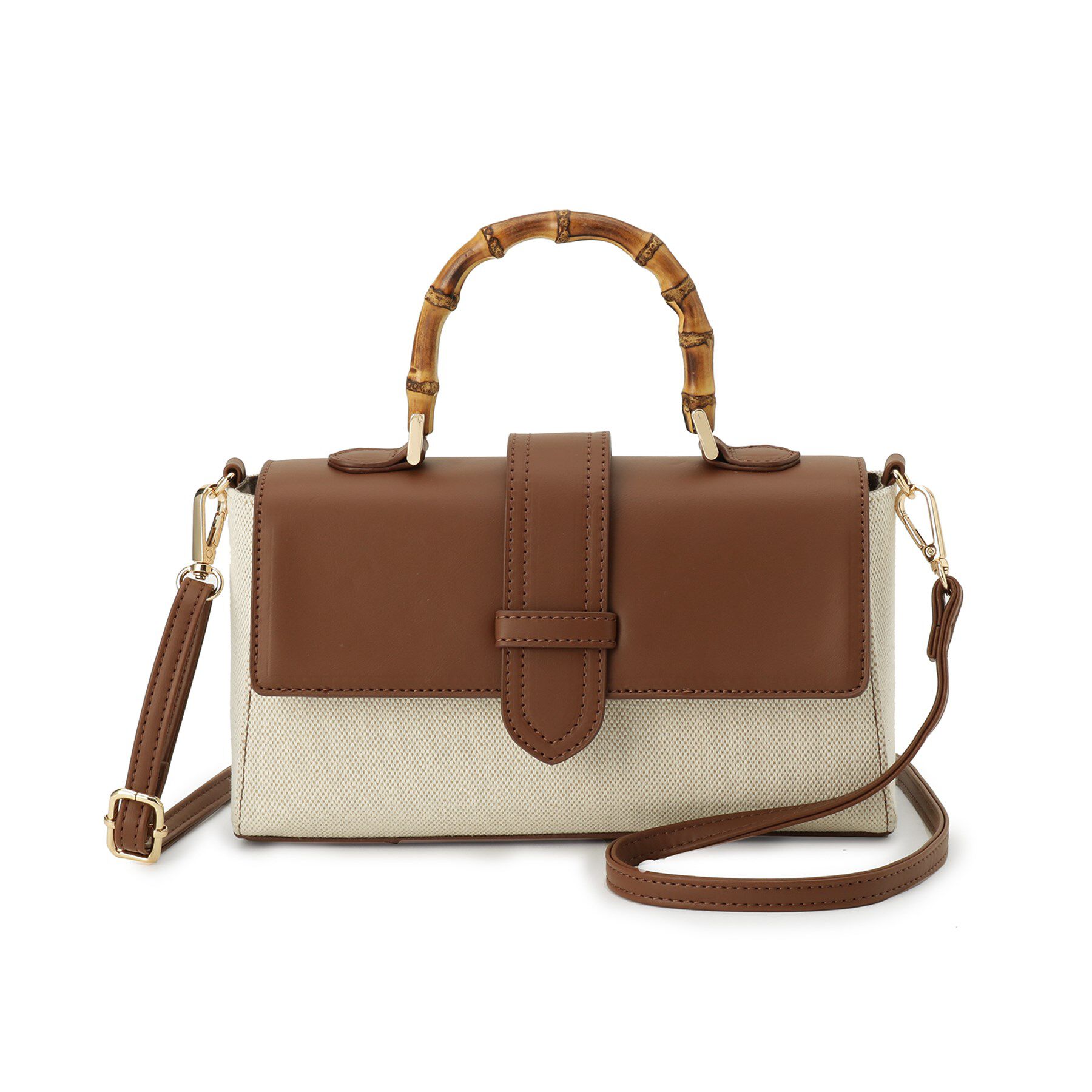 grove「【雑誌掲載】フラップバンブーハンドル2WAYトート」|ハンドバッグ|