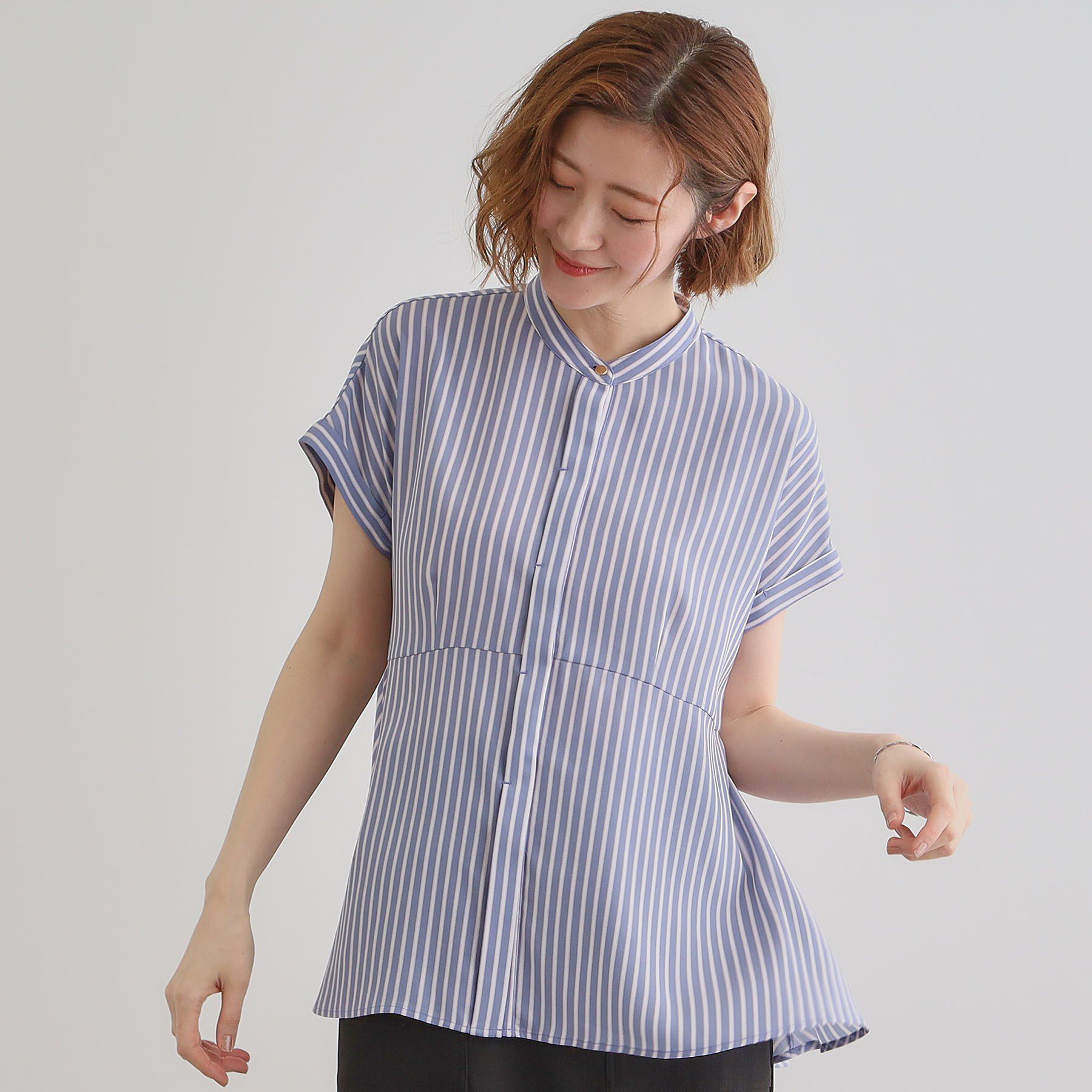 grove「きちんと感もこなれ感も1枚で叶う　優秀ペプラムシャツブラウス」|シャツ・ブラウス|