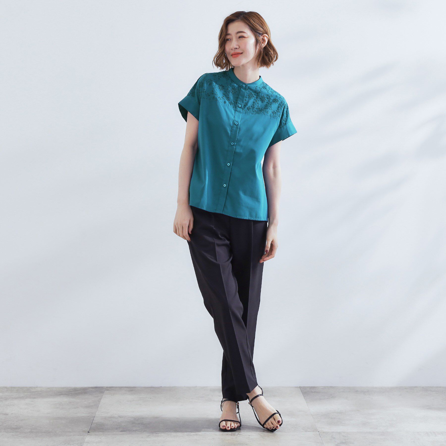 grove「涼やかさと上品さを兼ね備えた　レースシャツブラウス」|シャツ・ブラウス|