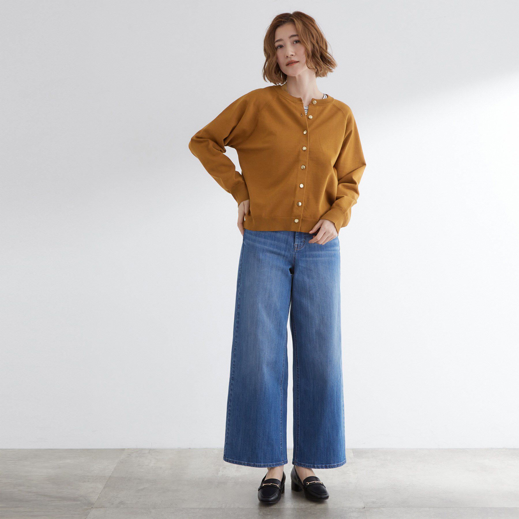 grove「【洗える】シンプルに映える、ラグランスリーブカーディガン」|カーディガン|