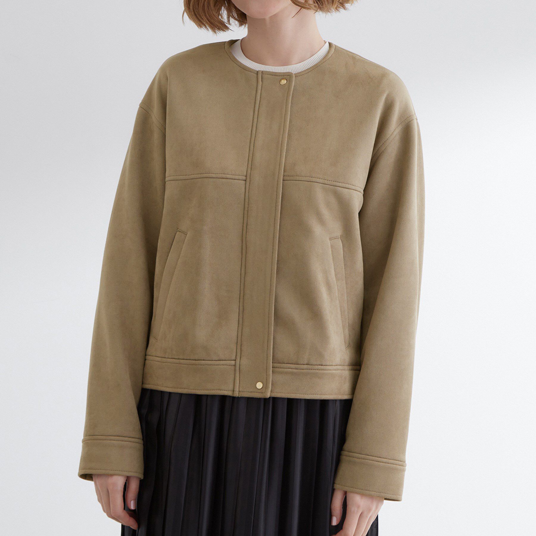 grove「日常を華やかにするスエード調ブルゾン」|ブルゾン・スタジャン|