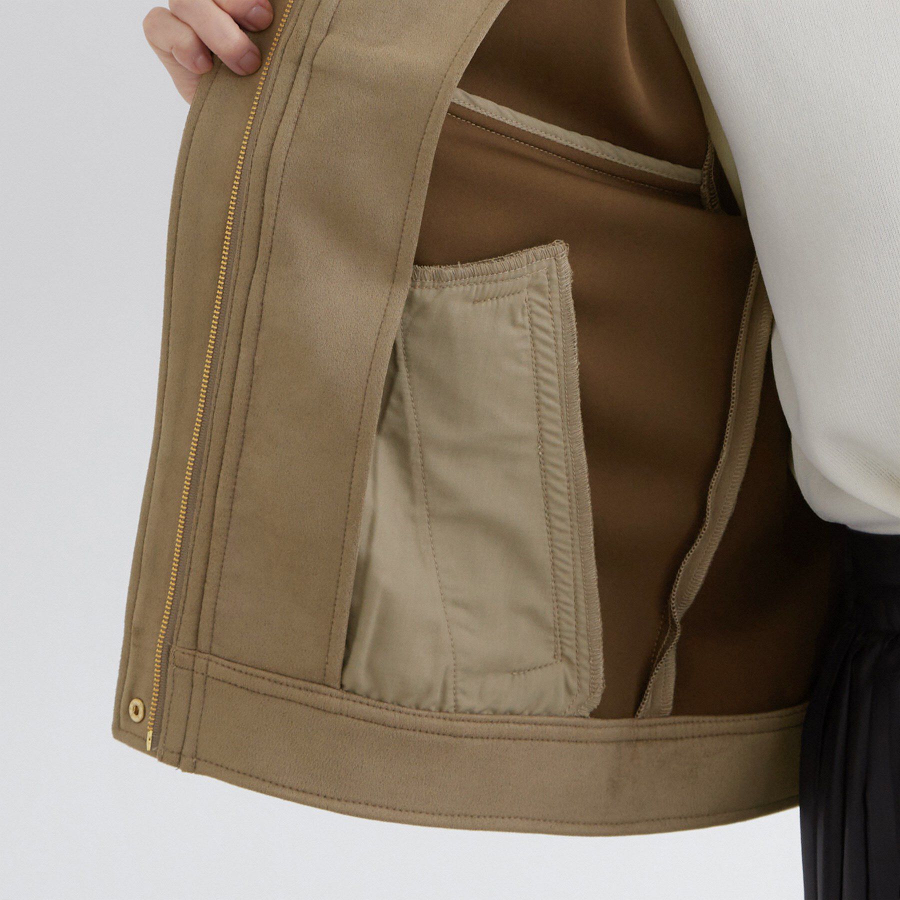 grove「日常を華やかにするスエード調ブルゾン」|ブルゾン・スタジャン|