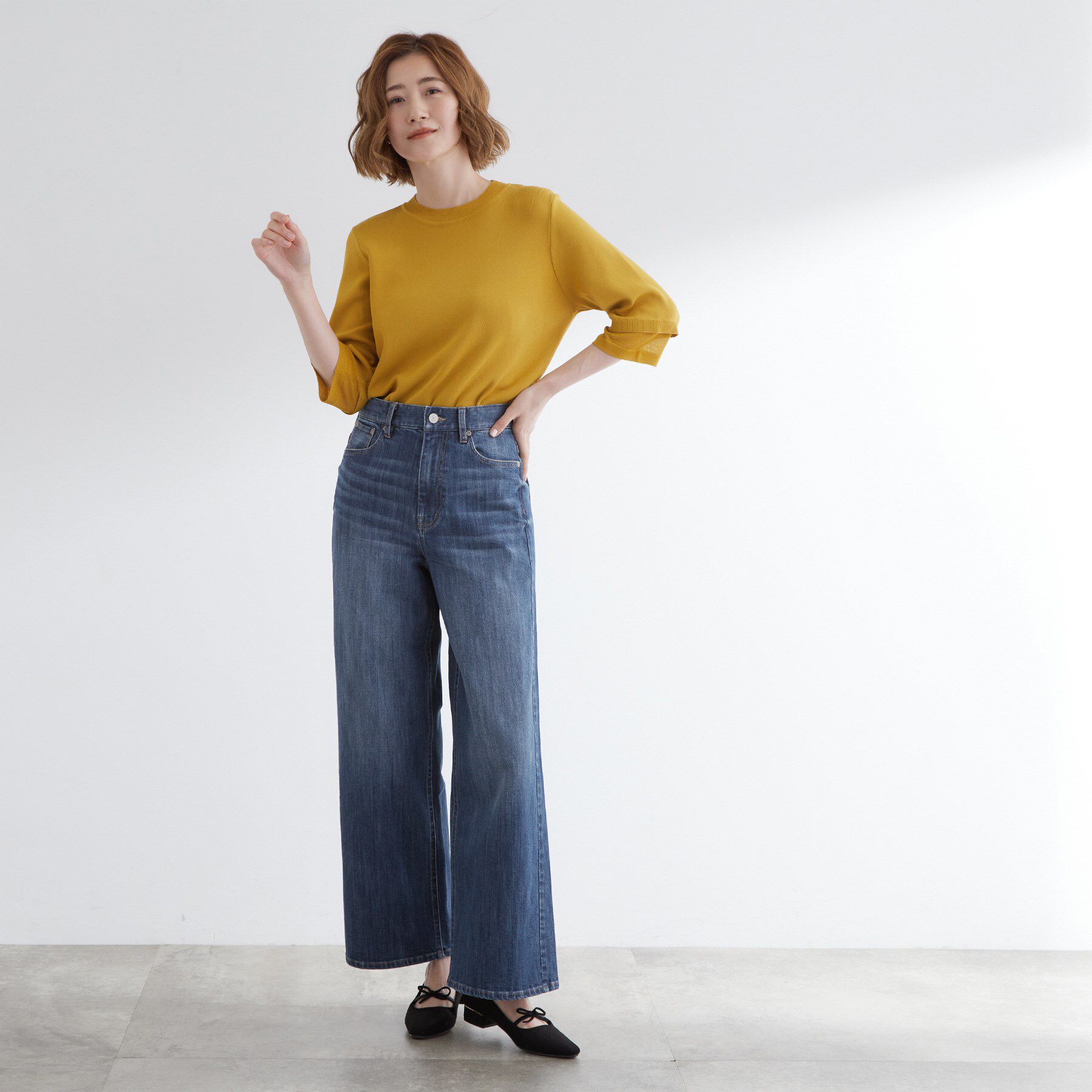 grove「【美シルエット/選べる着丈】大人のためのバギーデニム」|デニム|