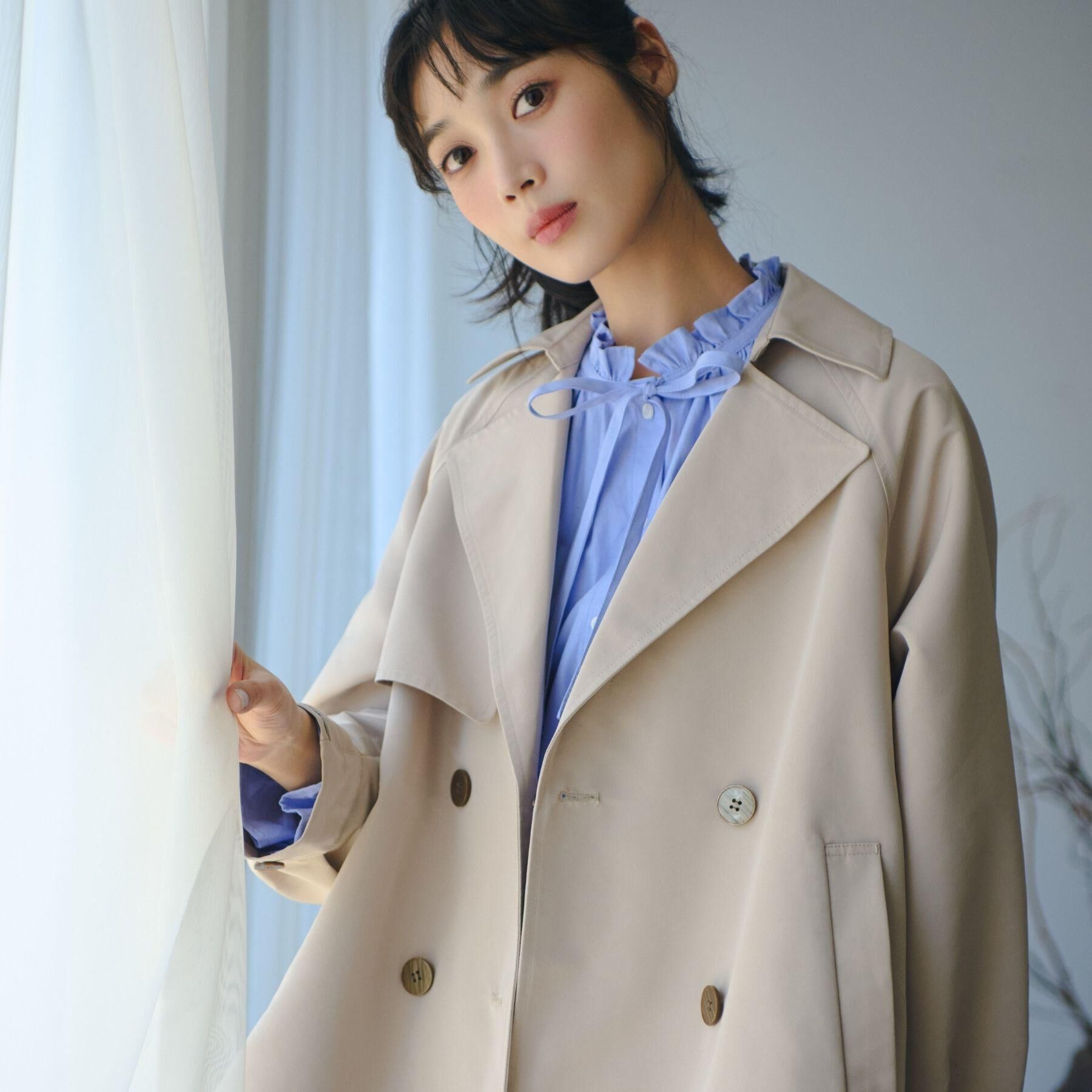 grove「【撥水／シルエット2WAY】軽やかミドルトレンチコート」|トレンチコート|