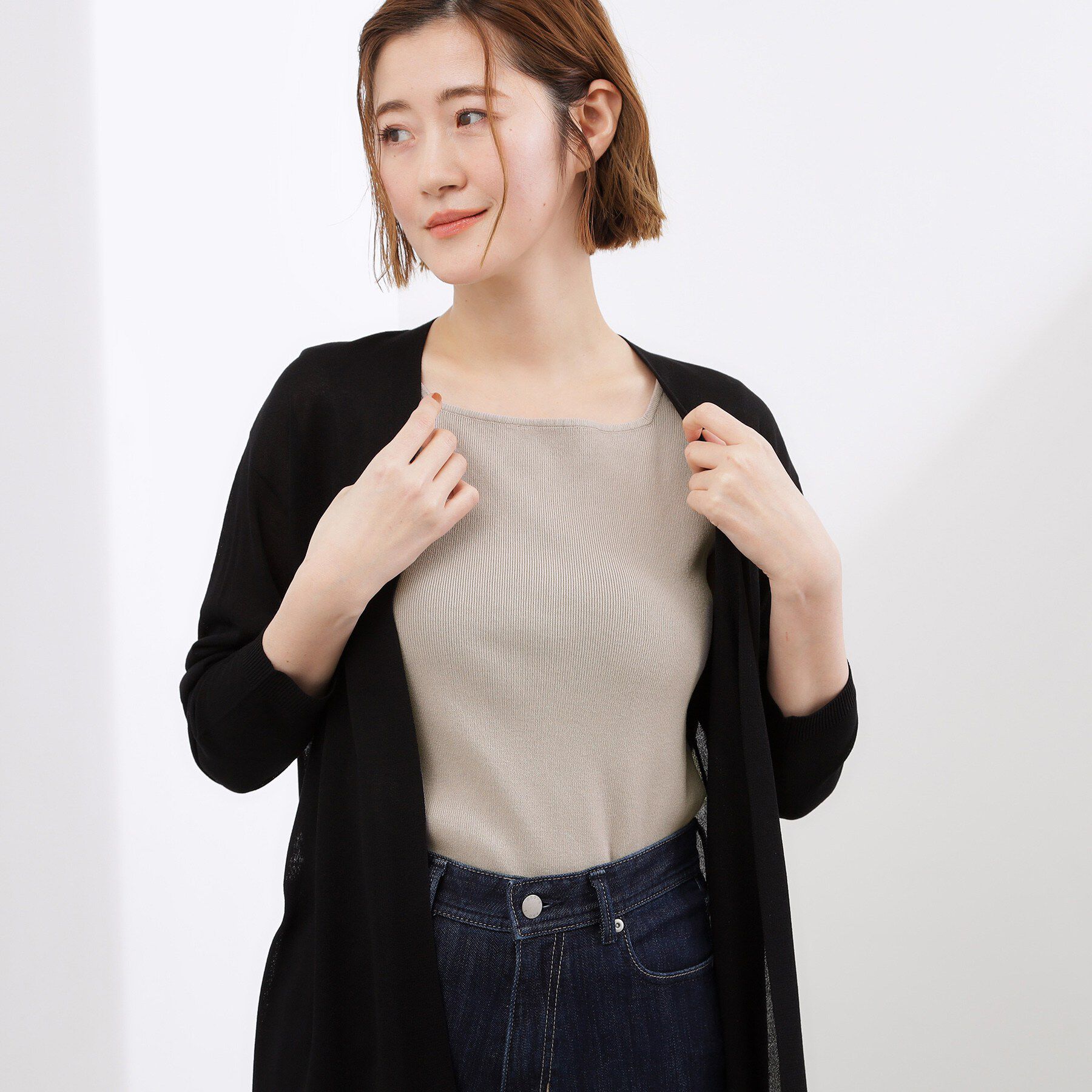 grove「2WAYスクエアニットタンク」|キャミソール|