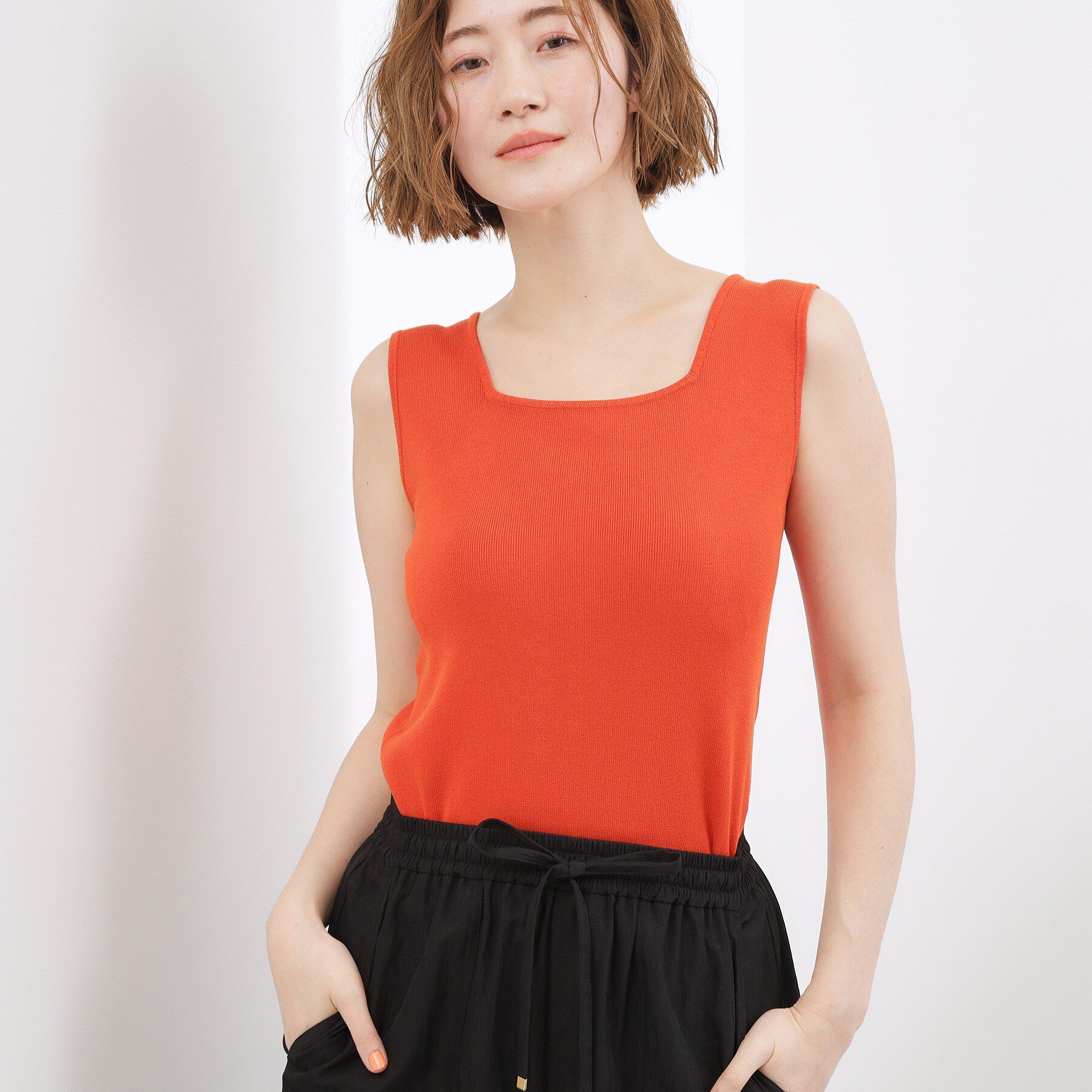 grove「2WAYスクエアニットタンク」|キャミソール|