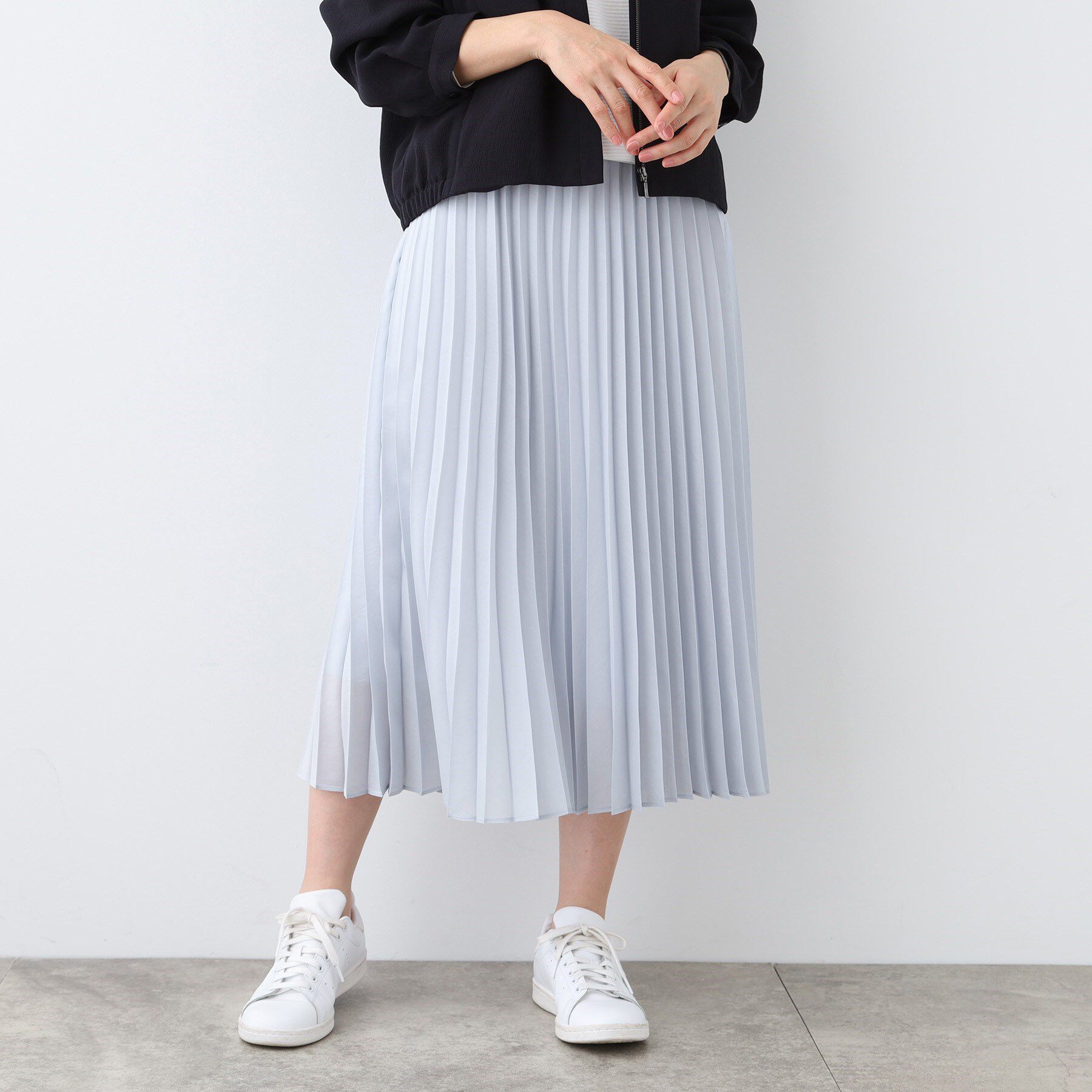INDIVI「【洗える／ウエストゴム】アコーディオン調プリーツスカート」|スカート|