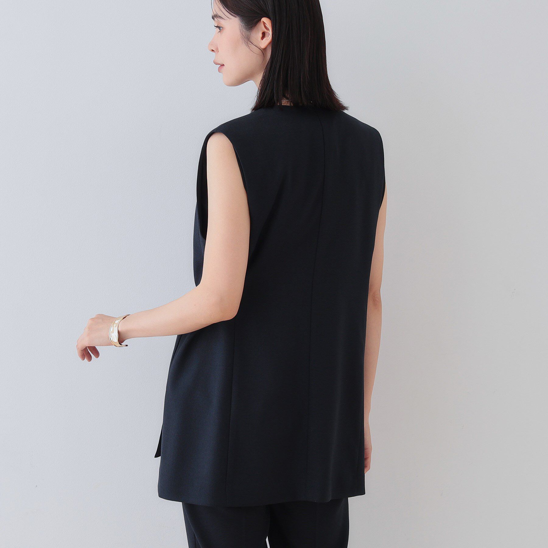 INDIVI「【こなれSETUP】リネンライクジレジャケット」|ベスト・ジレ|