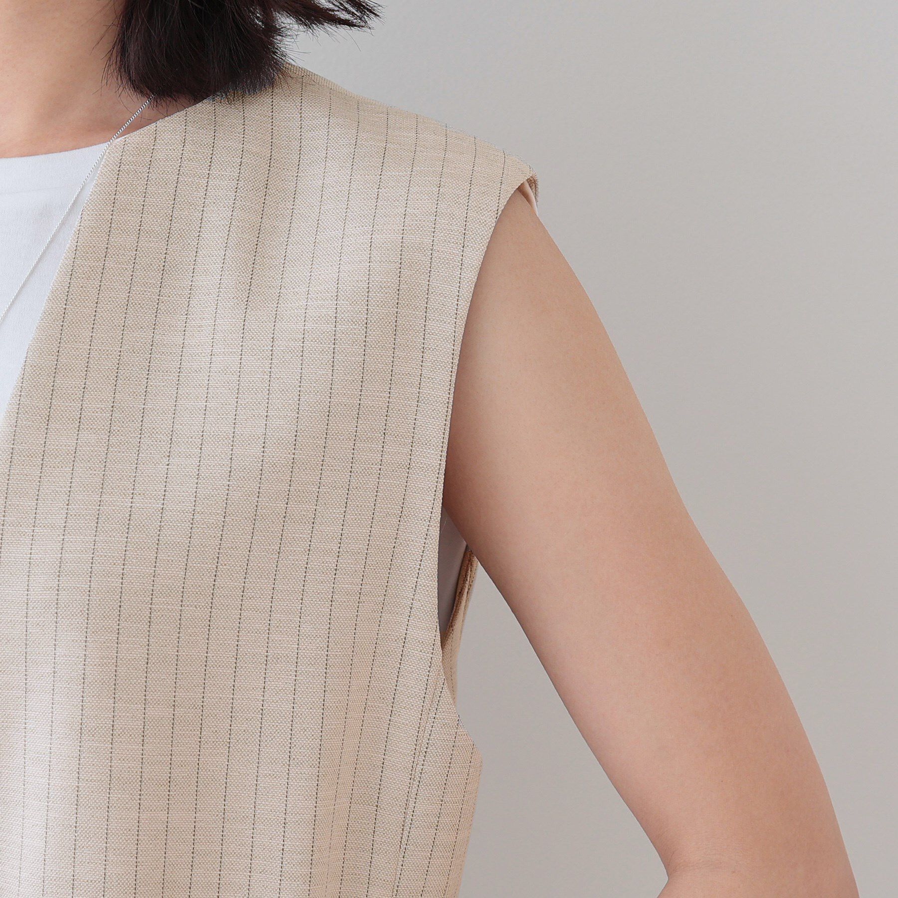 INDIVI「【こなれSETUP】リネンライクジレジャケット」|ベスト・ジレ|