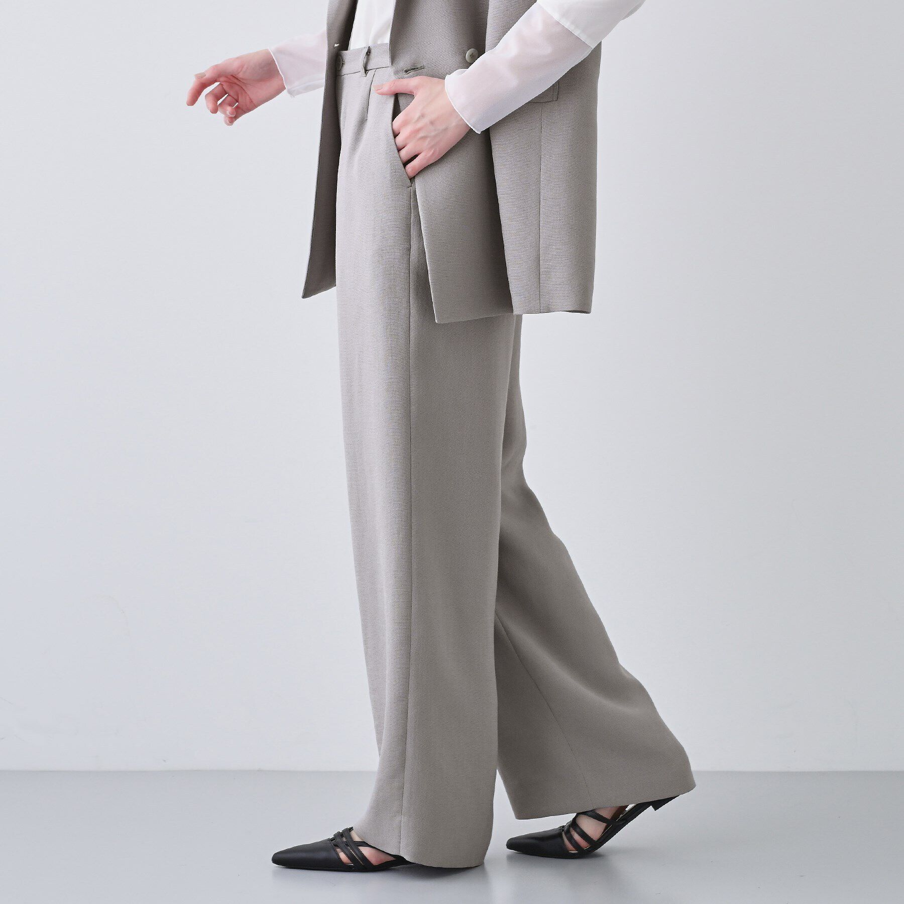 INDIVI「【日本製／トリアセテート】ストレートラインパンツ」|その他|