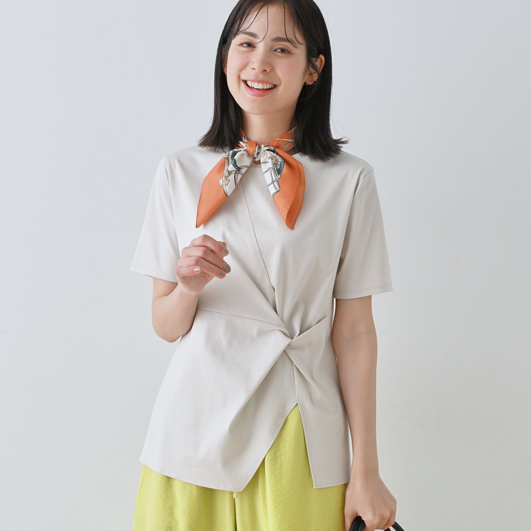 INDIVI「【洗える】ねじりデザインTシャツ」|Tシャツ・カットソー|