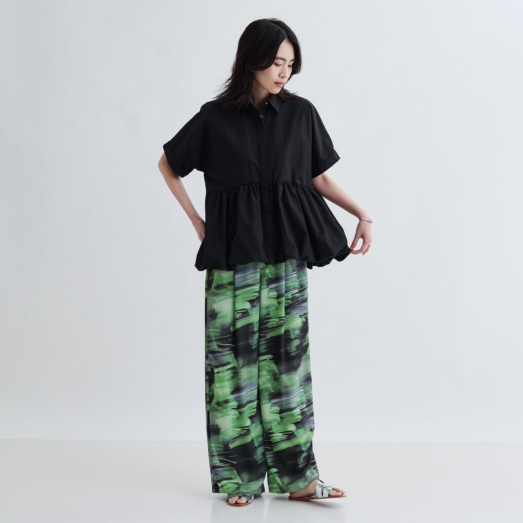 GALLEST「プリントイージーワイドストレートパンツ」|その他|