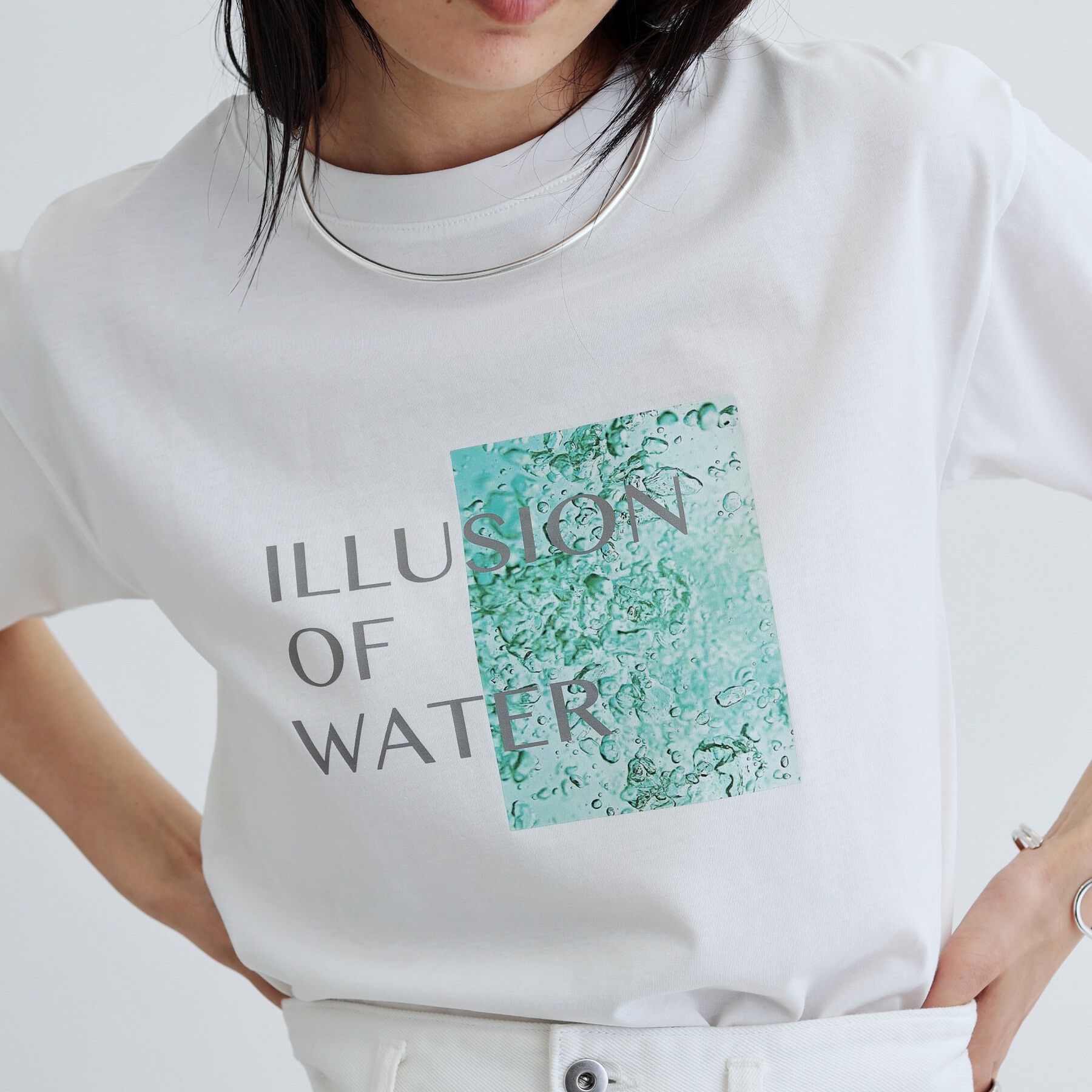 GALLEST「ILLUSION of WATER プリントTシャツ」|Tシャツ・カットソー|ホワイト(001)