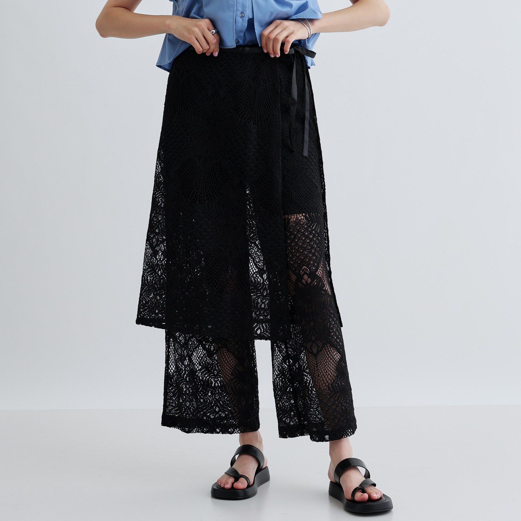 GALLEST「ラップスカート付きレースパンツ」|その他|ブラック(019)