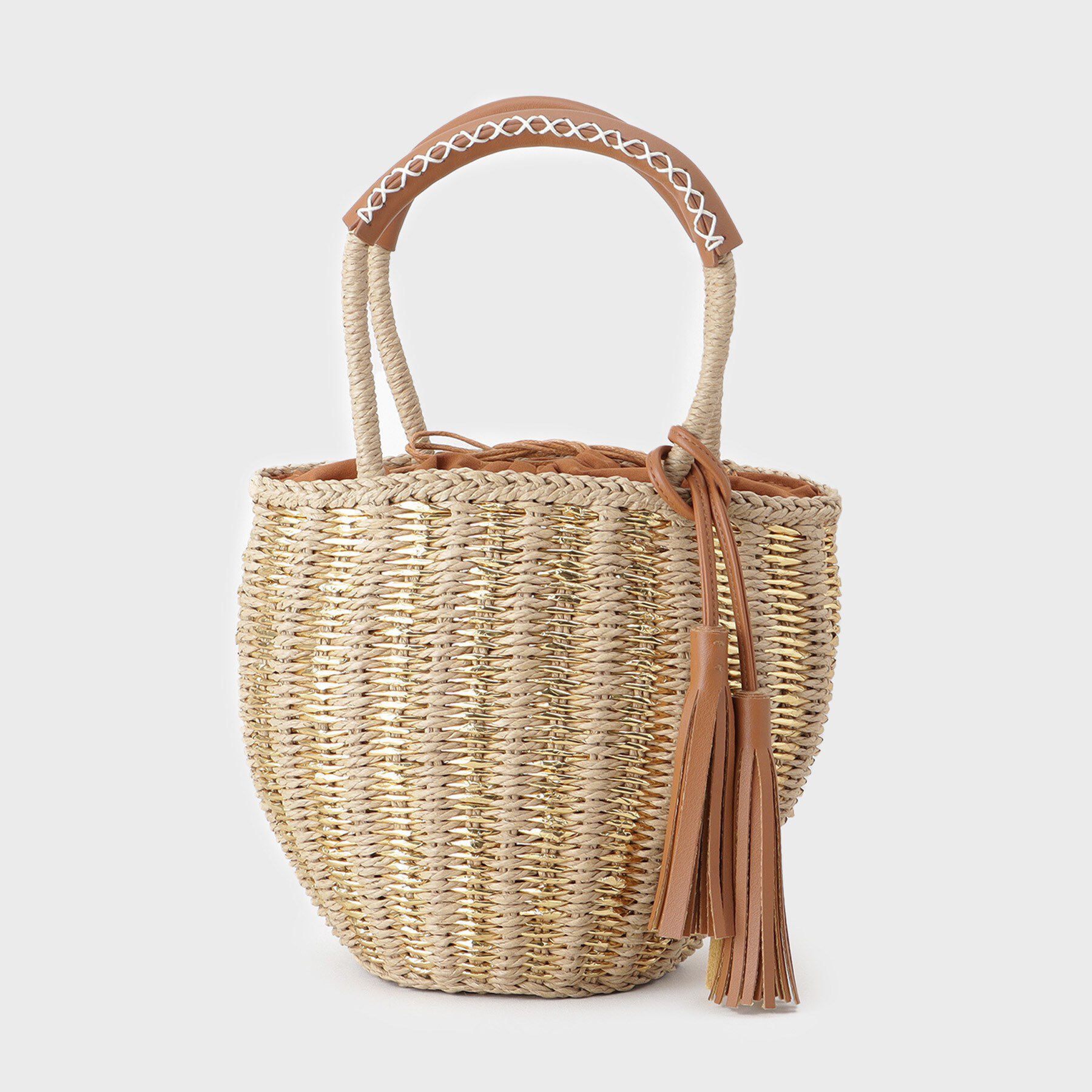 GALLEST「メタリック編込みかごバッグ」|ハンドバッグ|