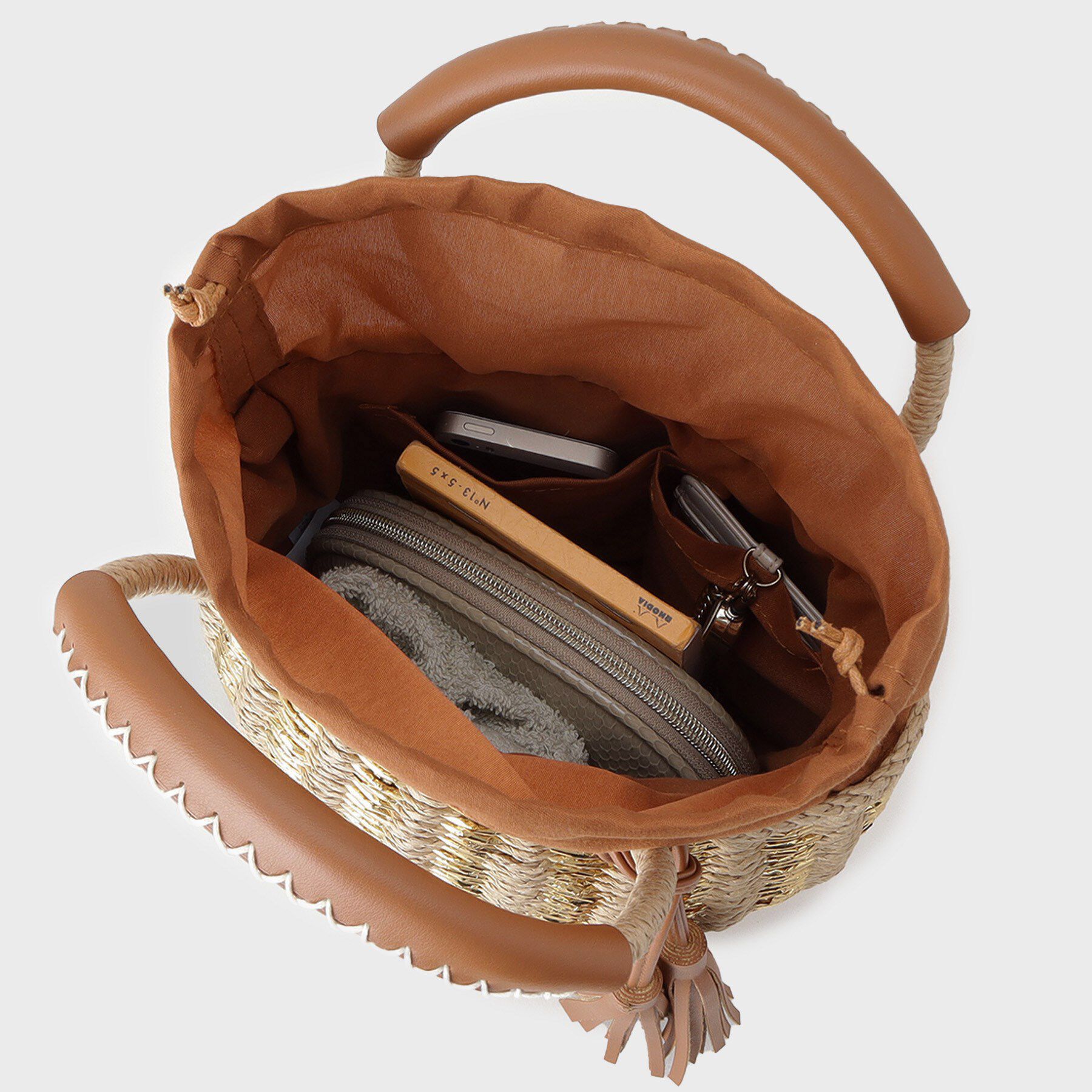 GALLEST「メタリック編込みかごバッグ」|ハンドバッグ|