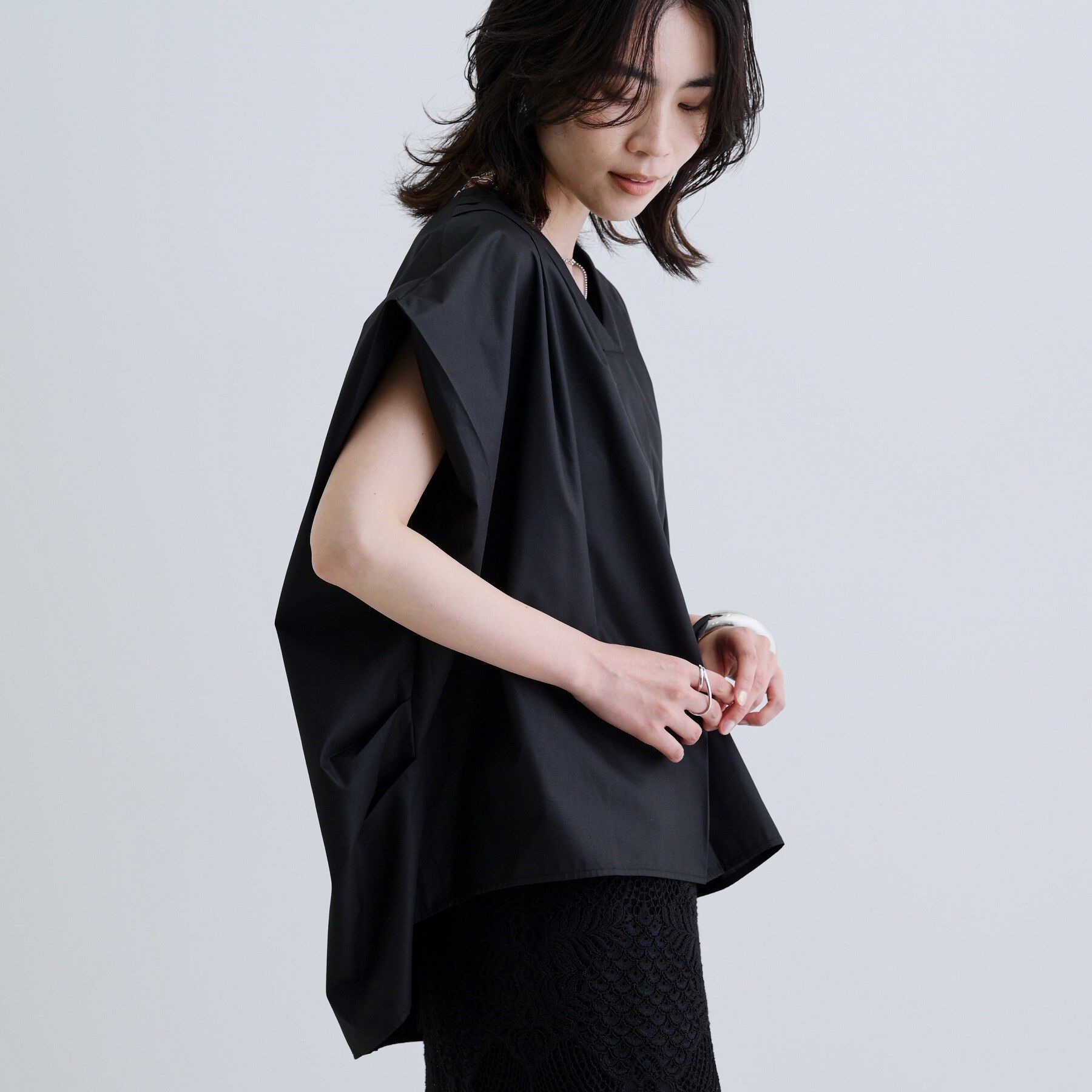 GALLEST「スリーブレスタックブラウス」|シャツ・ブラウス|