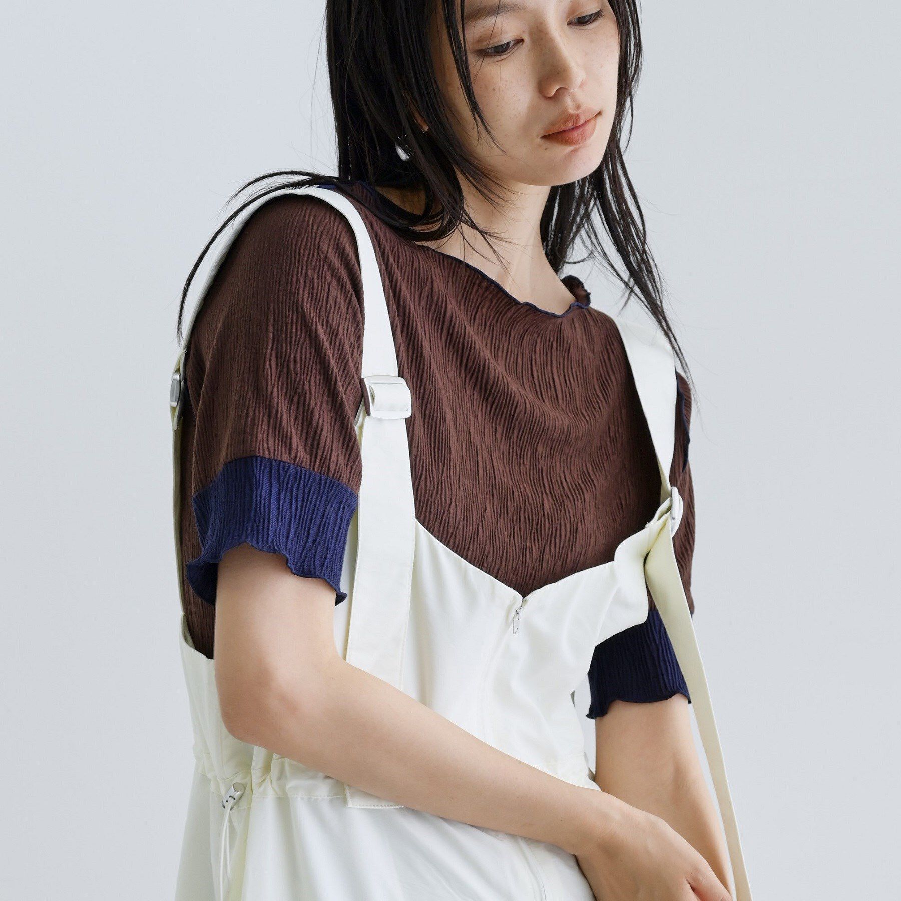 GALLEST「【一部店舗限定】バイカラープリーツカットソー」|Tシャツ・カットソー|