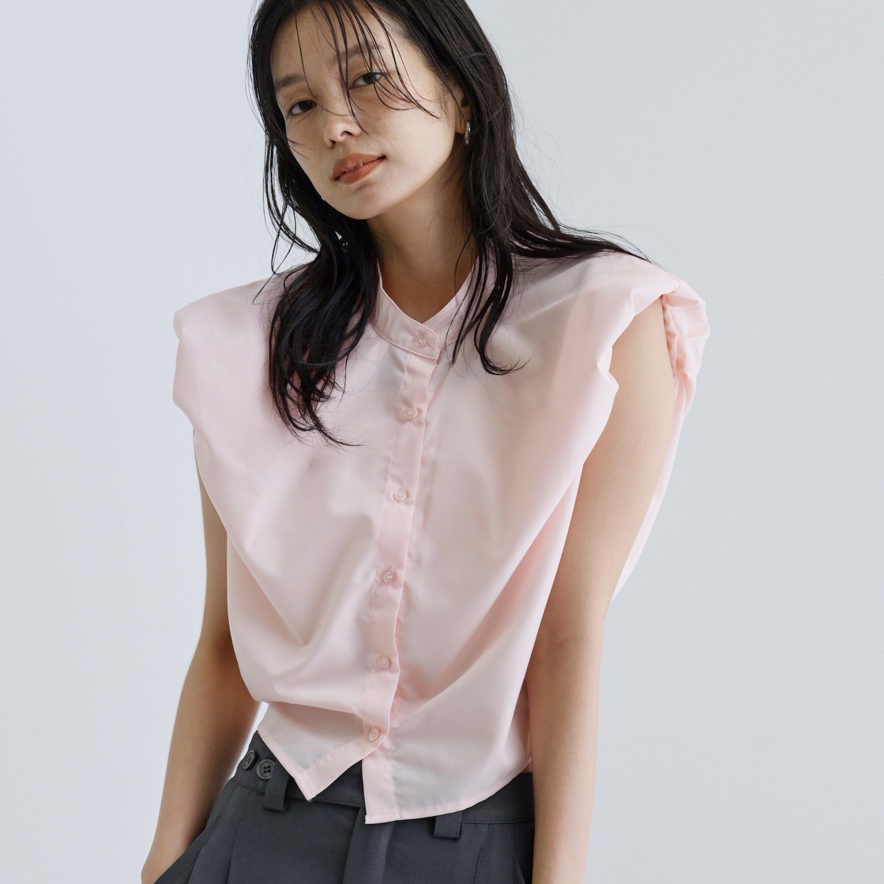 GALLEST「【一部店舗限定】ブロードパフショルブラウス」|シャツ・ブラウス|ライトピンク(070