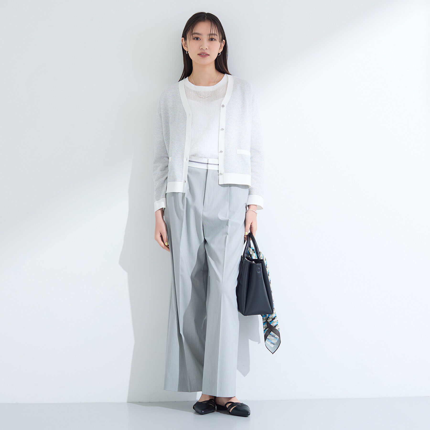 INDIVI「【軽く羽織れる/洗える】ジャケット風カーディガン」|カーディガン|