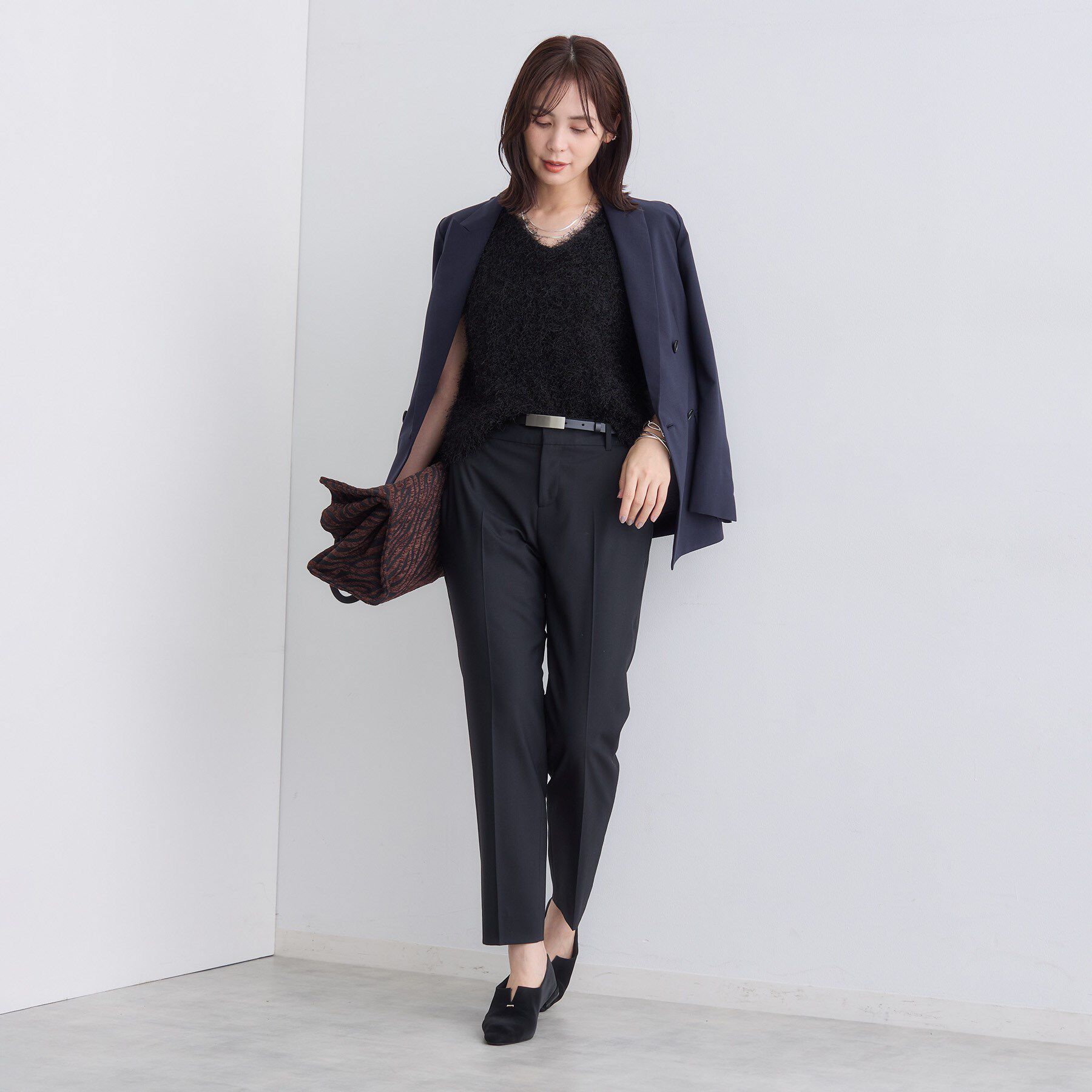 INDIVI「【褒められパンツ/ウール混】スティックパンツ」|その他|