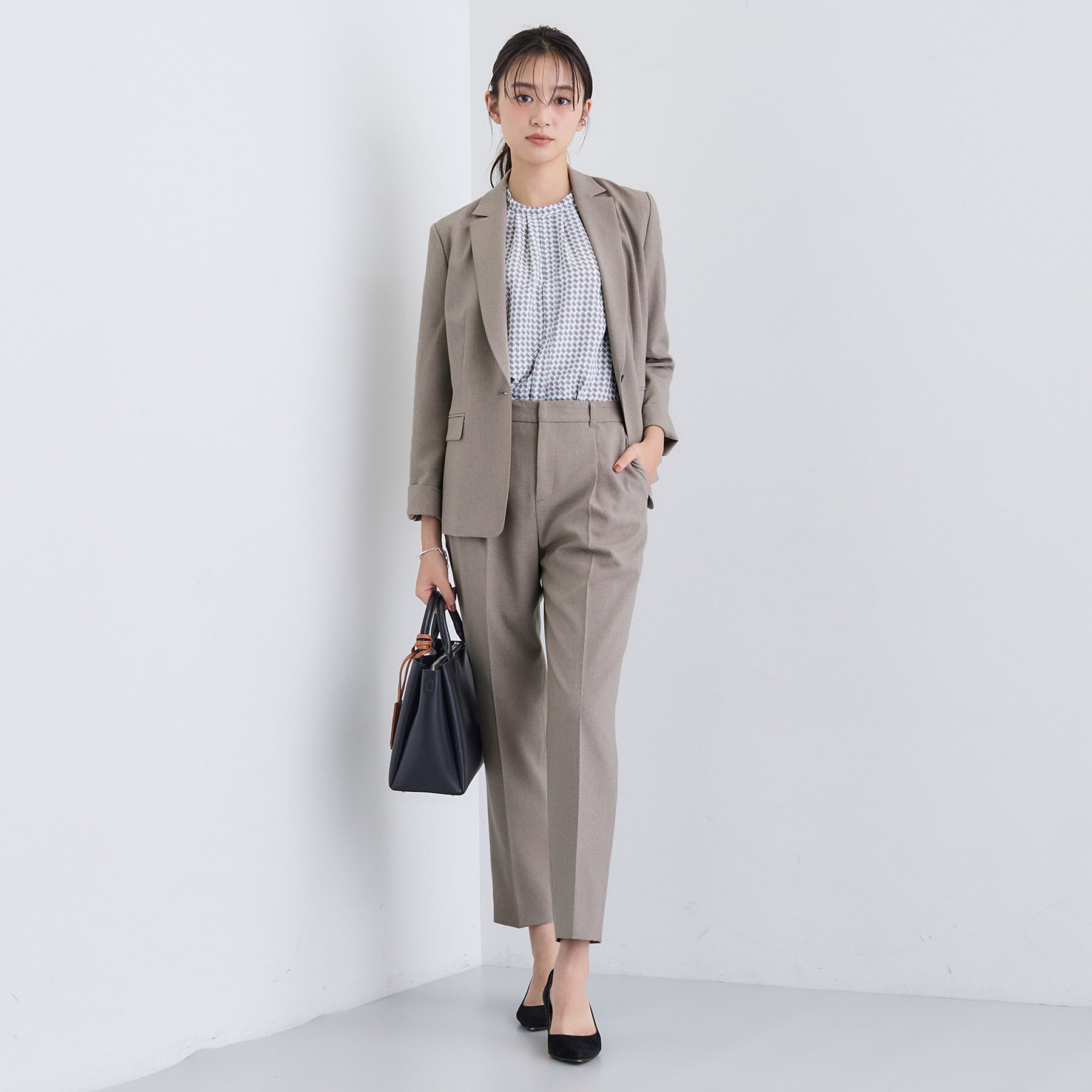 INDIVI「【洗える／通勤／スーツ】メランジストレッチ テーパードパンツ」|スーツ|