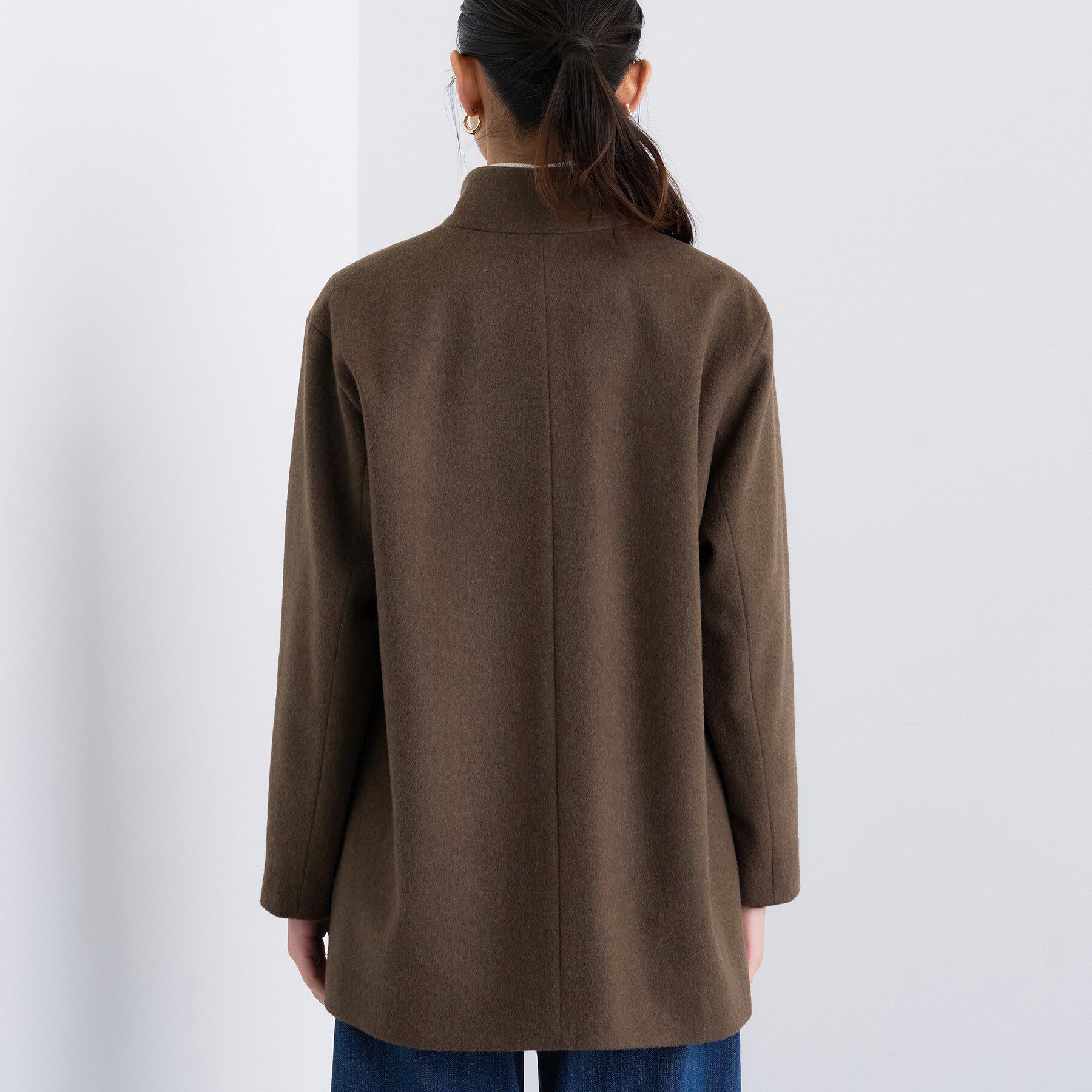 INDIVI「【日本製／ミドル丈】スタンドカラーミドルコート」|その他|