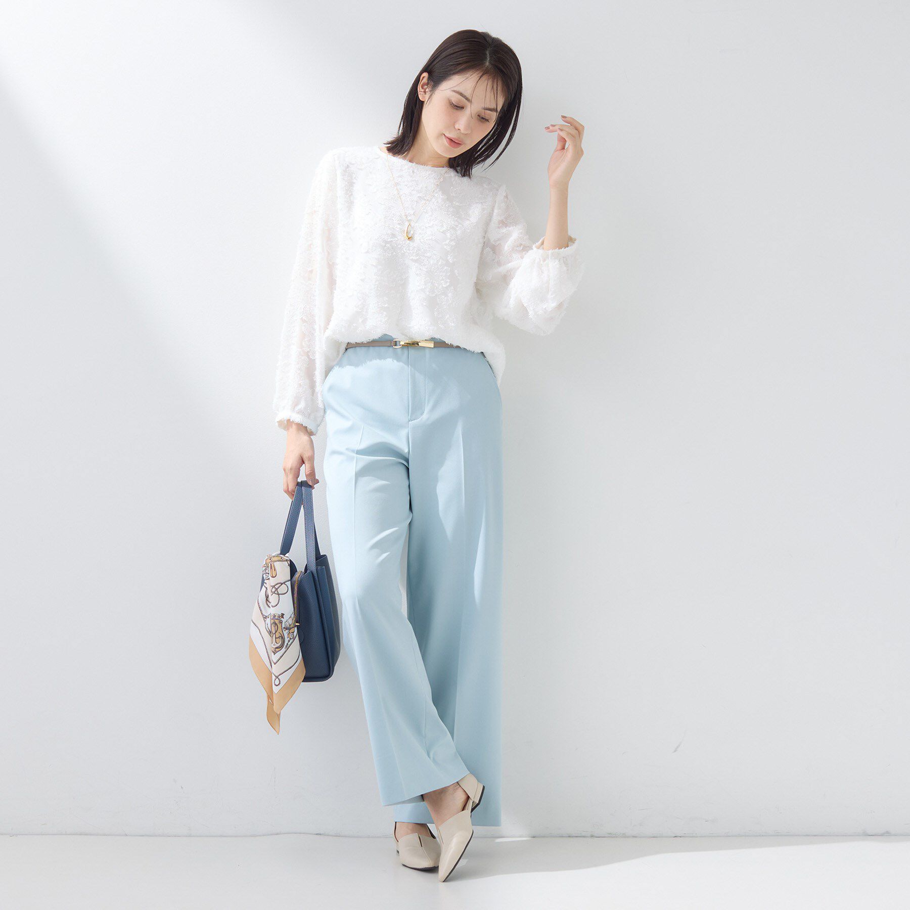 INDIVI「【華やか／大人シアー／セレモニー】カットフリンジブラウス」|シャツ・ブラウス|