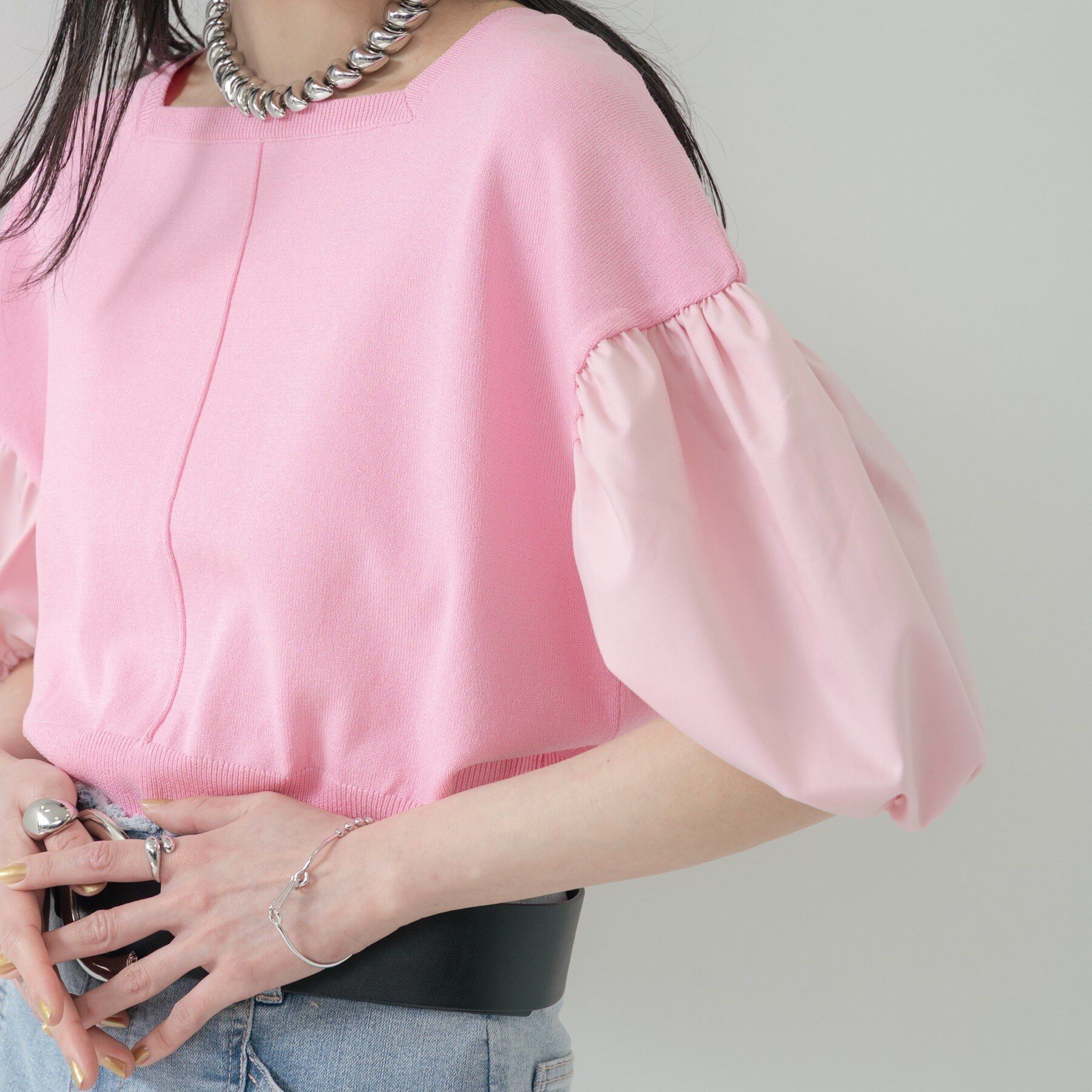 GALLEST「ドッキングパフスリーブニット」|ニット・セーター|