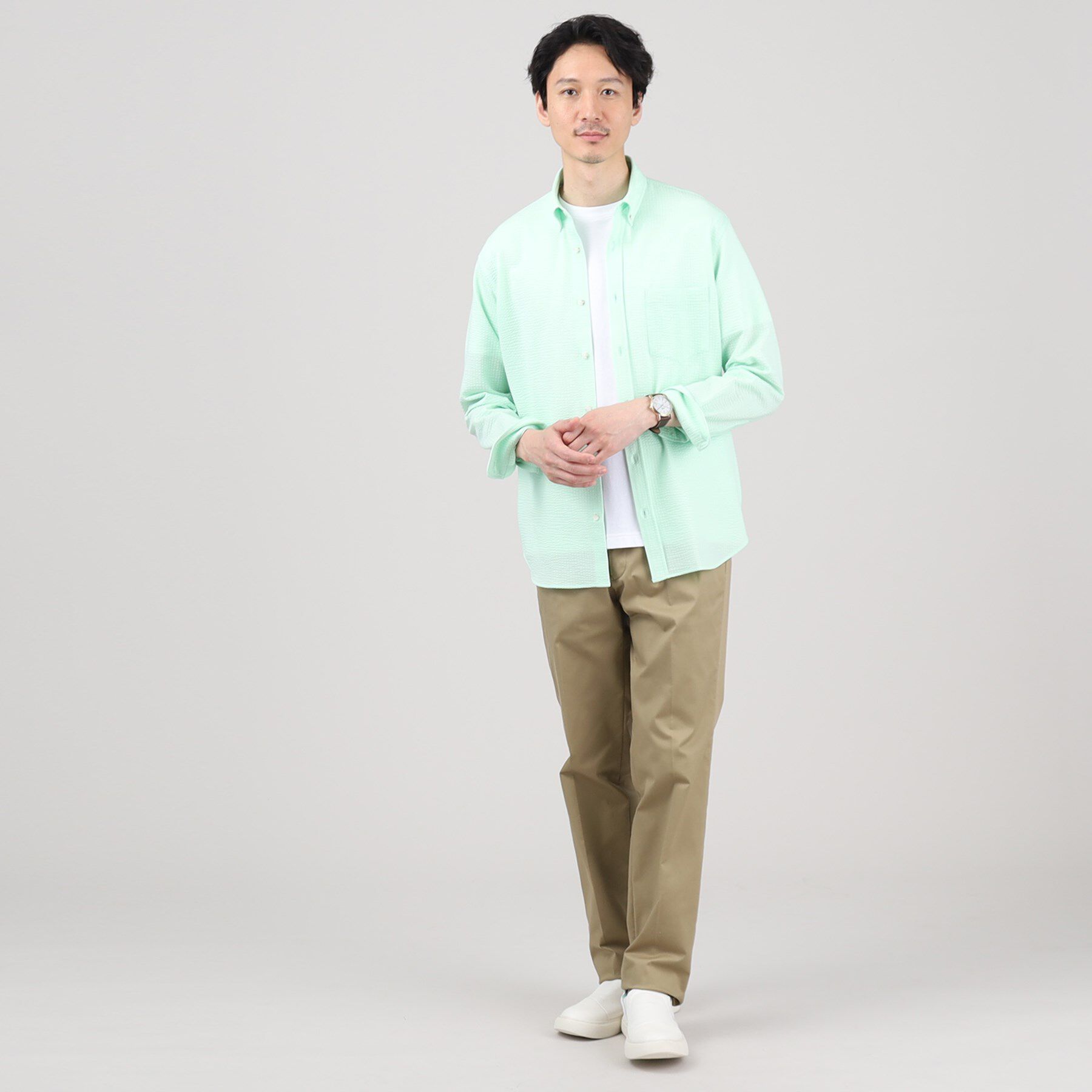 TAKEO KIKUCHI「【抗菌防臭/シーズンレス】シアサッカー ジャージシャツ」|シャツ・ブラウス|